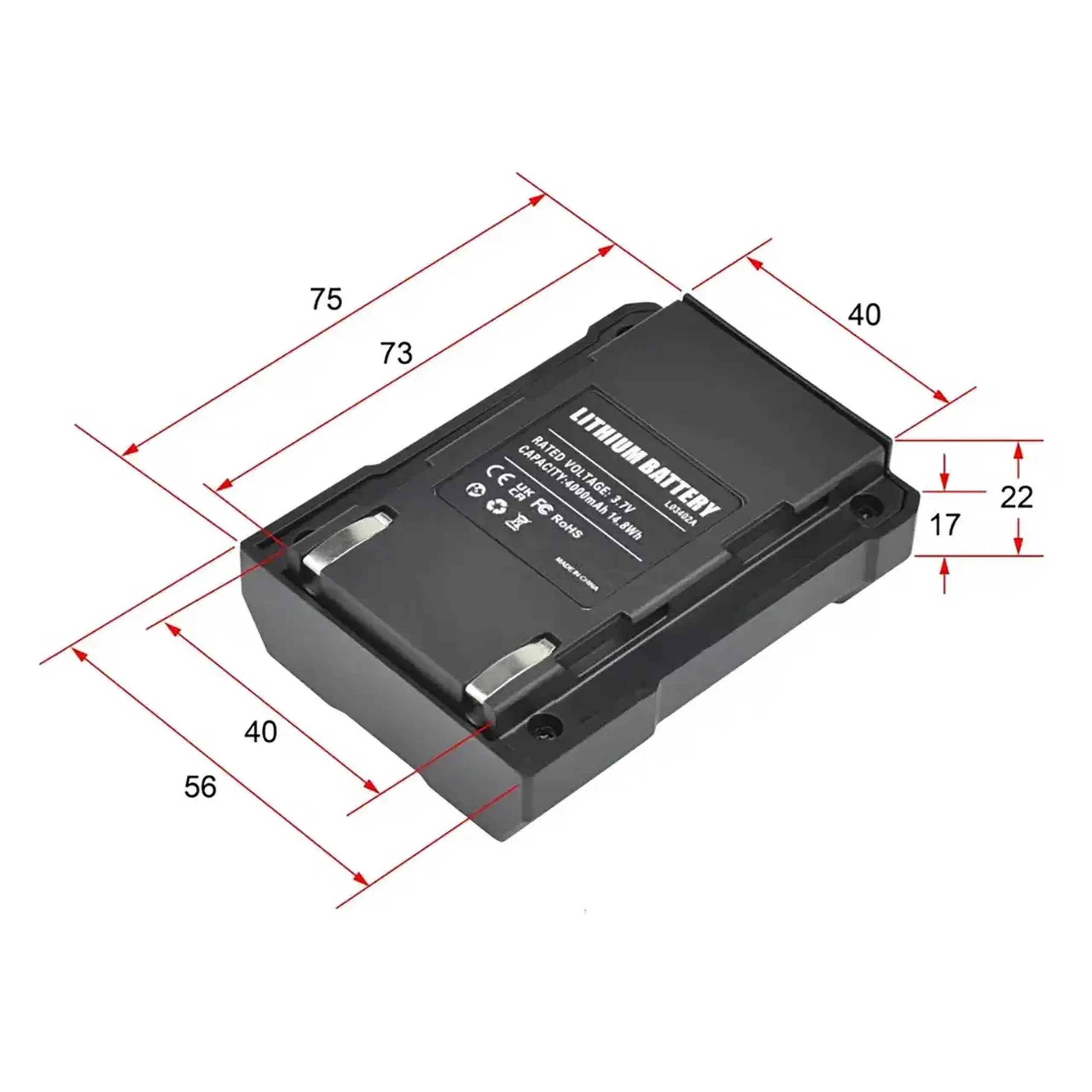 Acumulator 2400 mAh (Li-Ion) 3.7 V Yato - Destinație pentru nivela laser YT30419