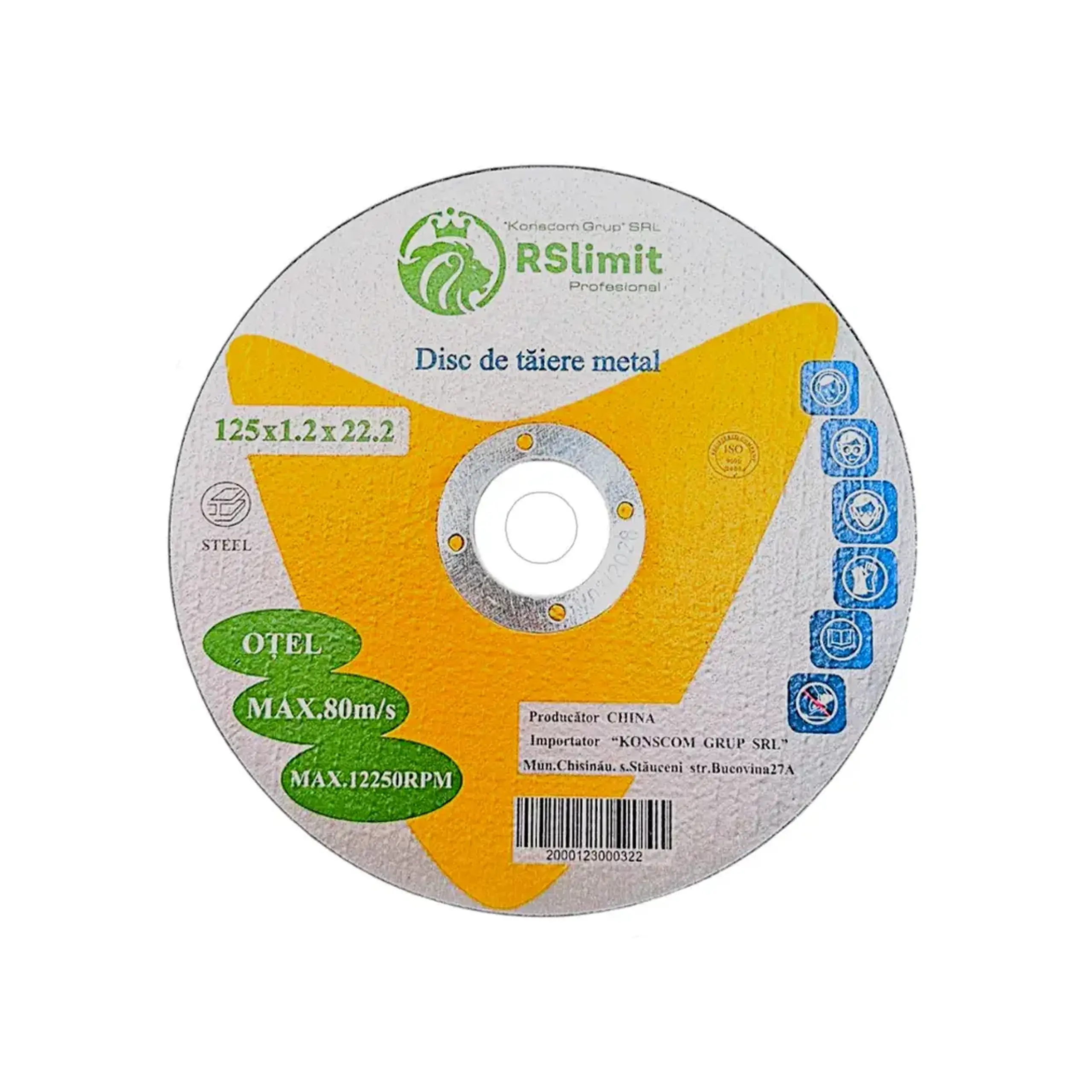 Disc de tăiat pentru metal 125 * 22.2 mm - Diametru 125 *