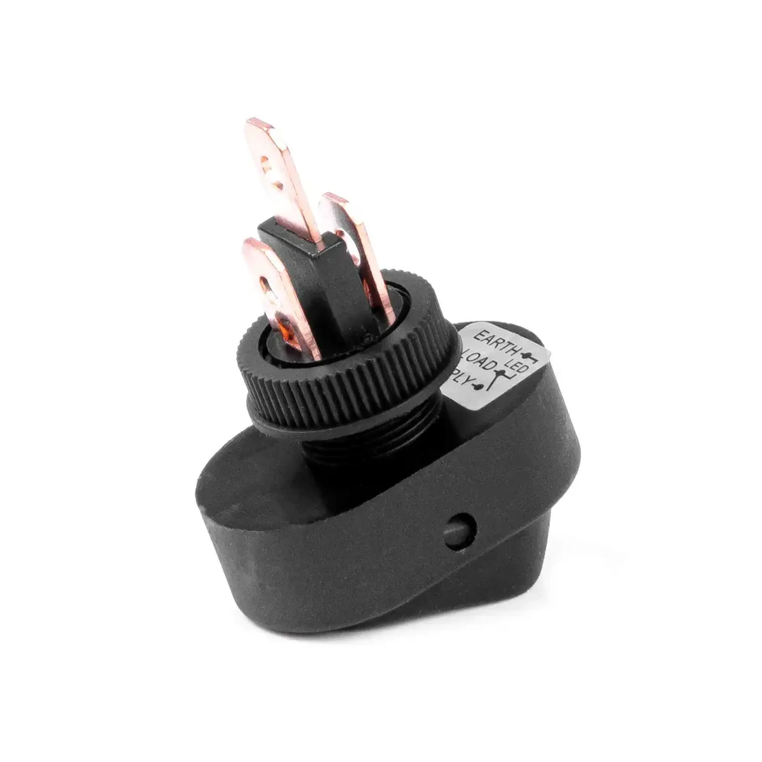 Întrerupător eliptic cu lumină verde 12/24 V DC 30 A Negru Amio