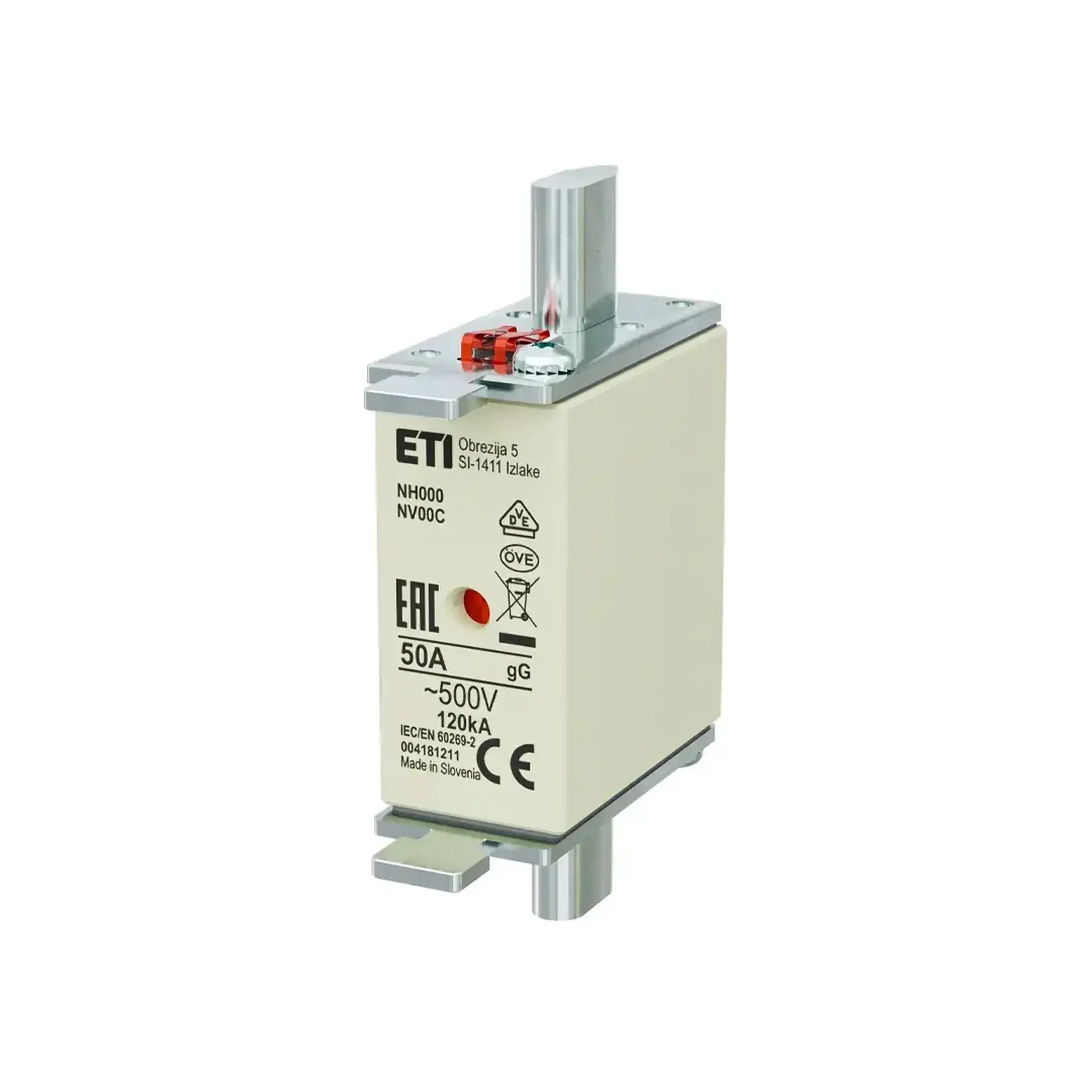 Siguranță cu indicator NH000 50 A 500 V
