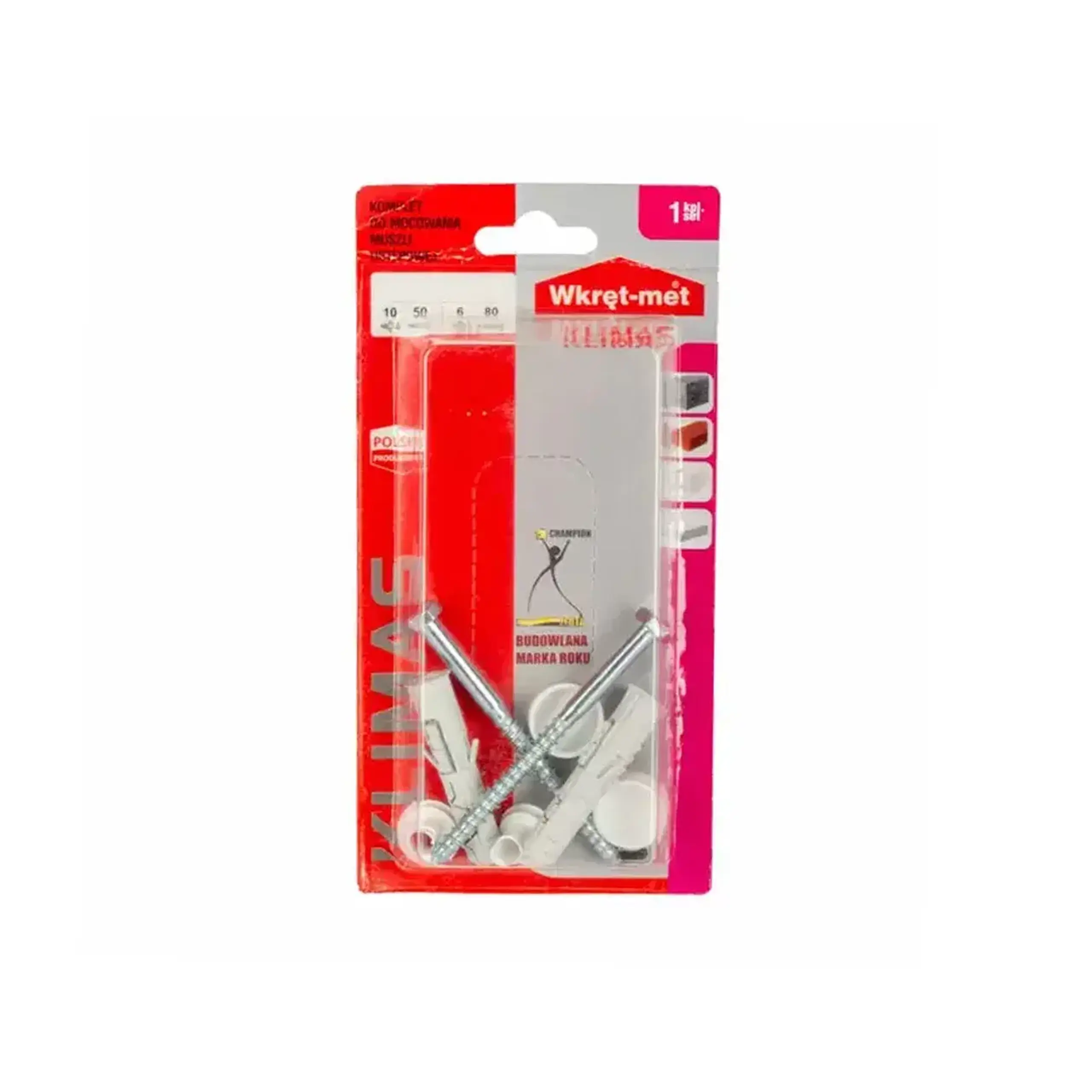 Set elemente de fixare pentru vasul de toaletă 10 * 80 mm 2 buc. Wkret-met