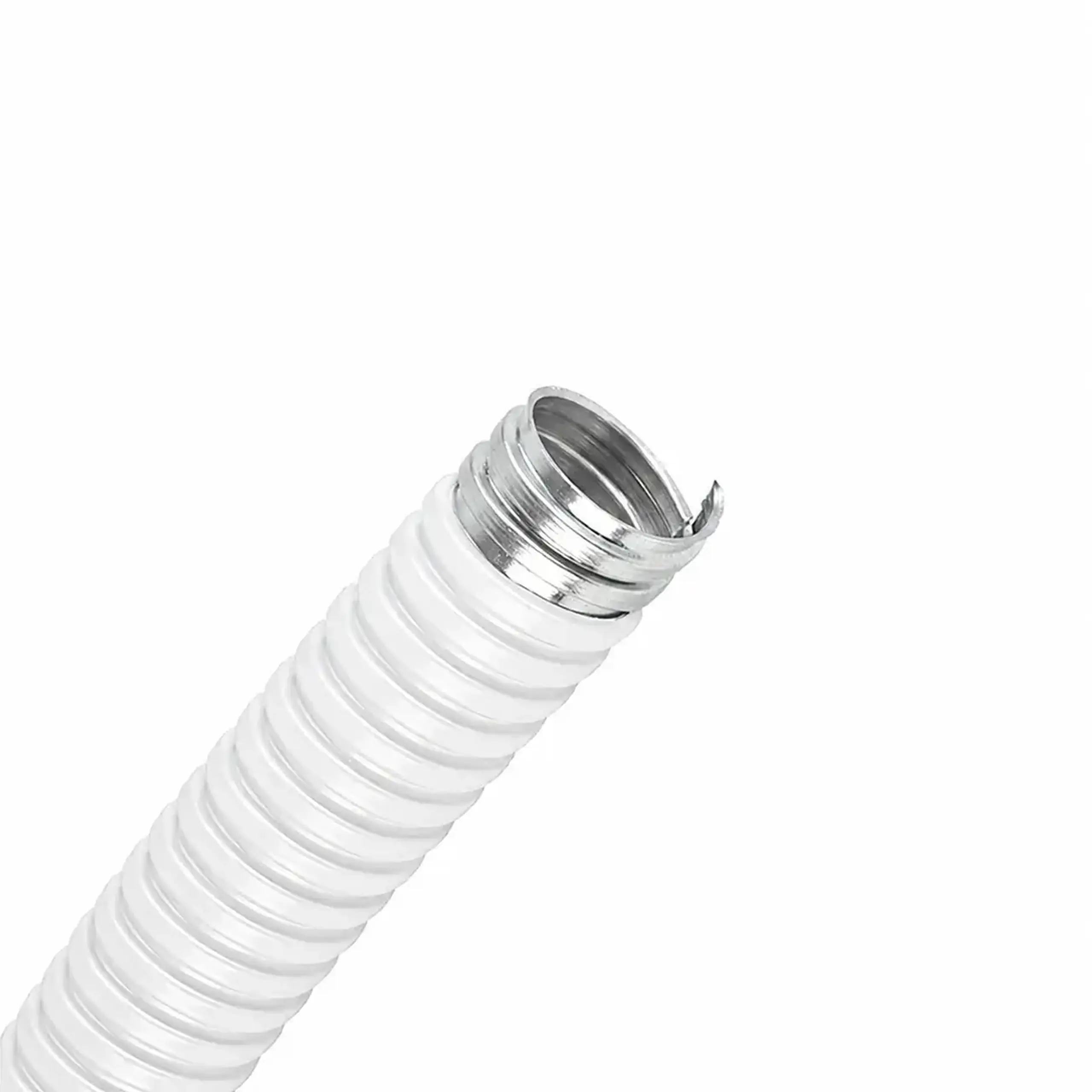 Tub metalic flexibil cu izolație PVC 14 mm Alb Exen Elektrik - Dimensiuni (L x W x H x Ø) 21 mm