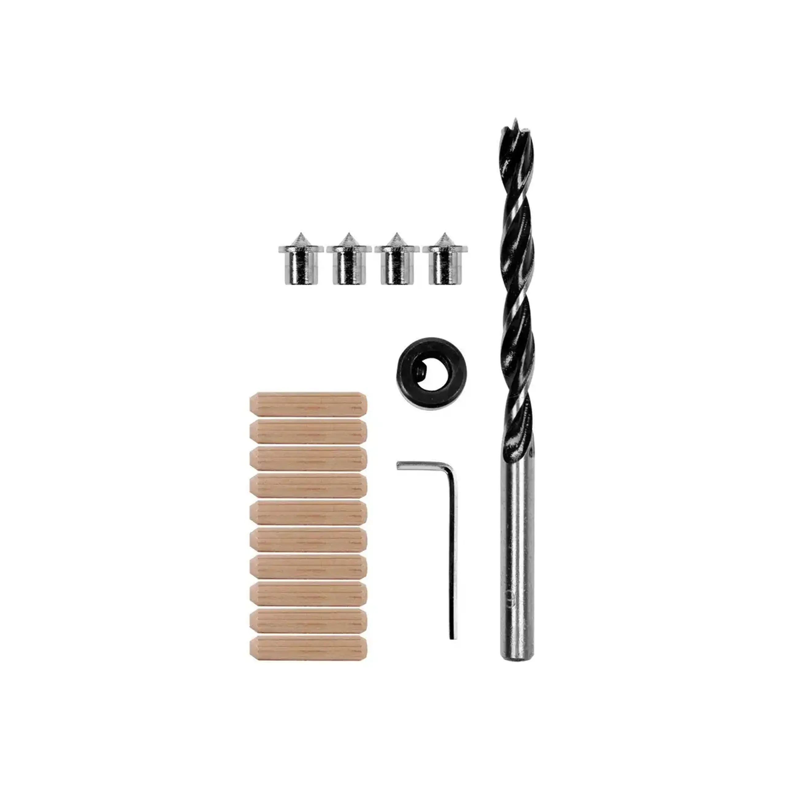 Set pentru îmbinări cu dibluri de lemn 17 buc. 8 mm Oțel carbon/Lemn Yato