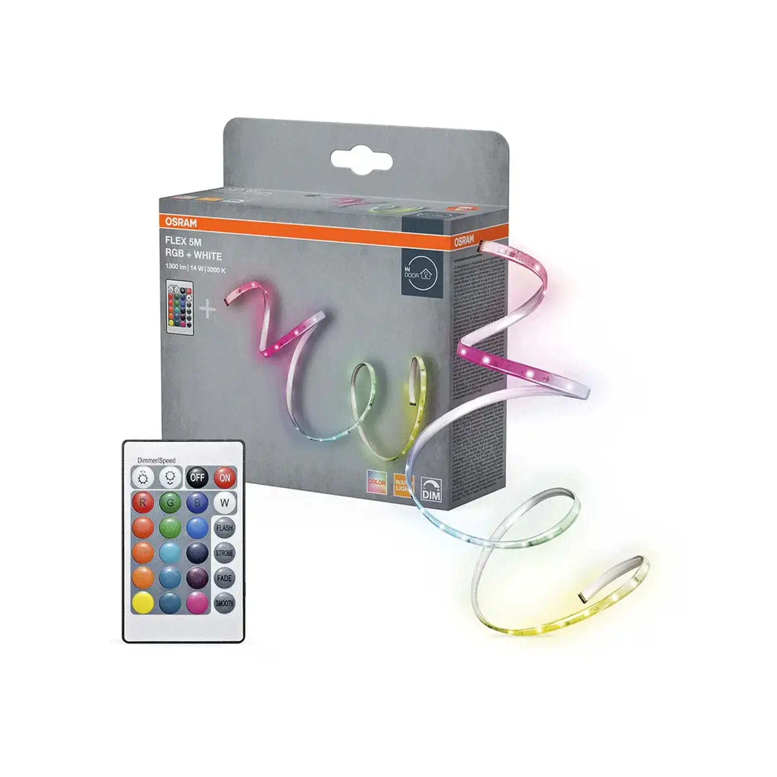 Bandă LED cu telecomandă FLEX 14 W 220 - 240 V 5 m 3000 K 1300 lm IP20 OSRAM