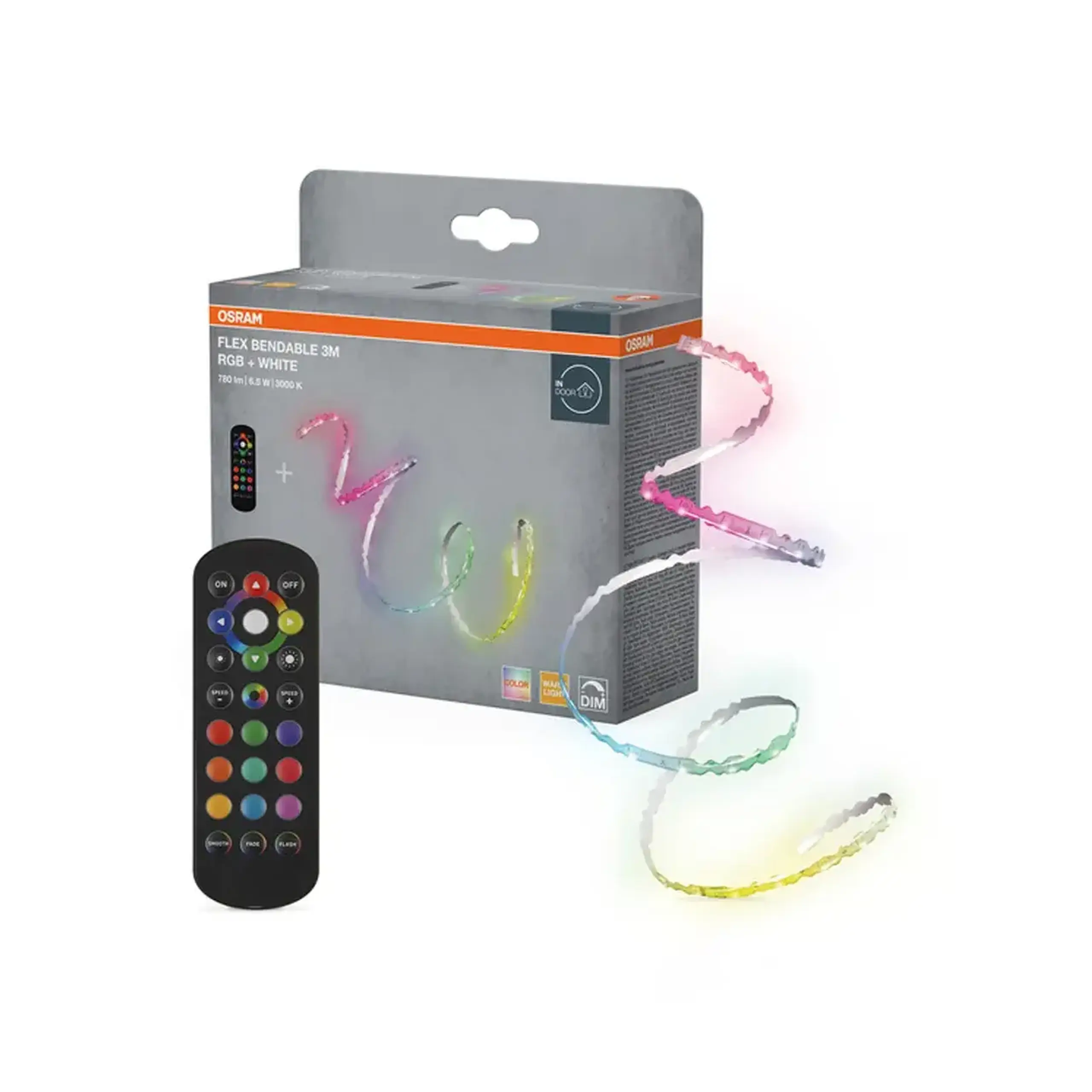 Bandă LED cu telecomandă NEON FLEX 10 W 220 - 240 V 5 m 3000 K 1100 lm USB Type C IP20 OSRAM