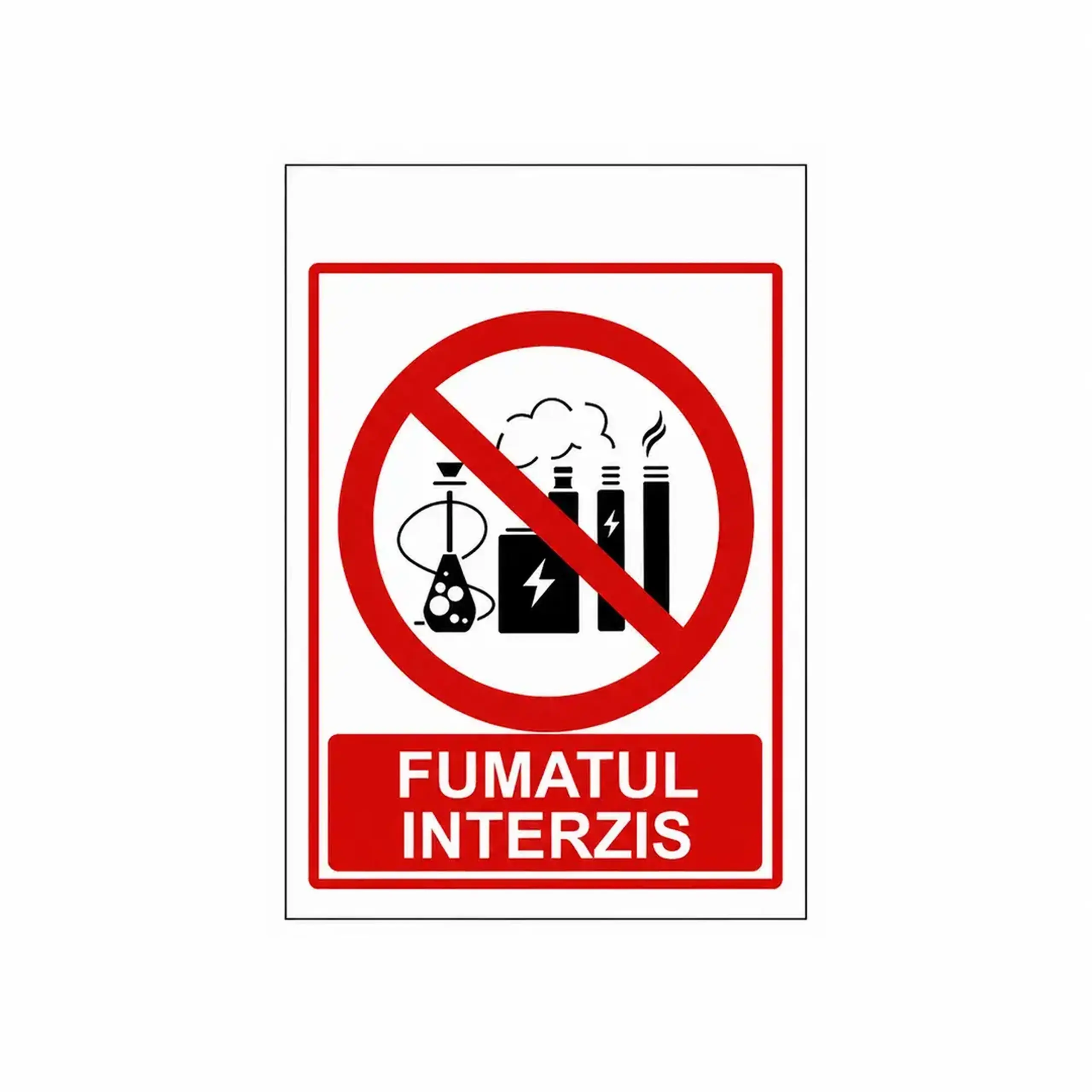 Indicator "Fumatul este interzis" 210 x 296 mm Roşu/Negru