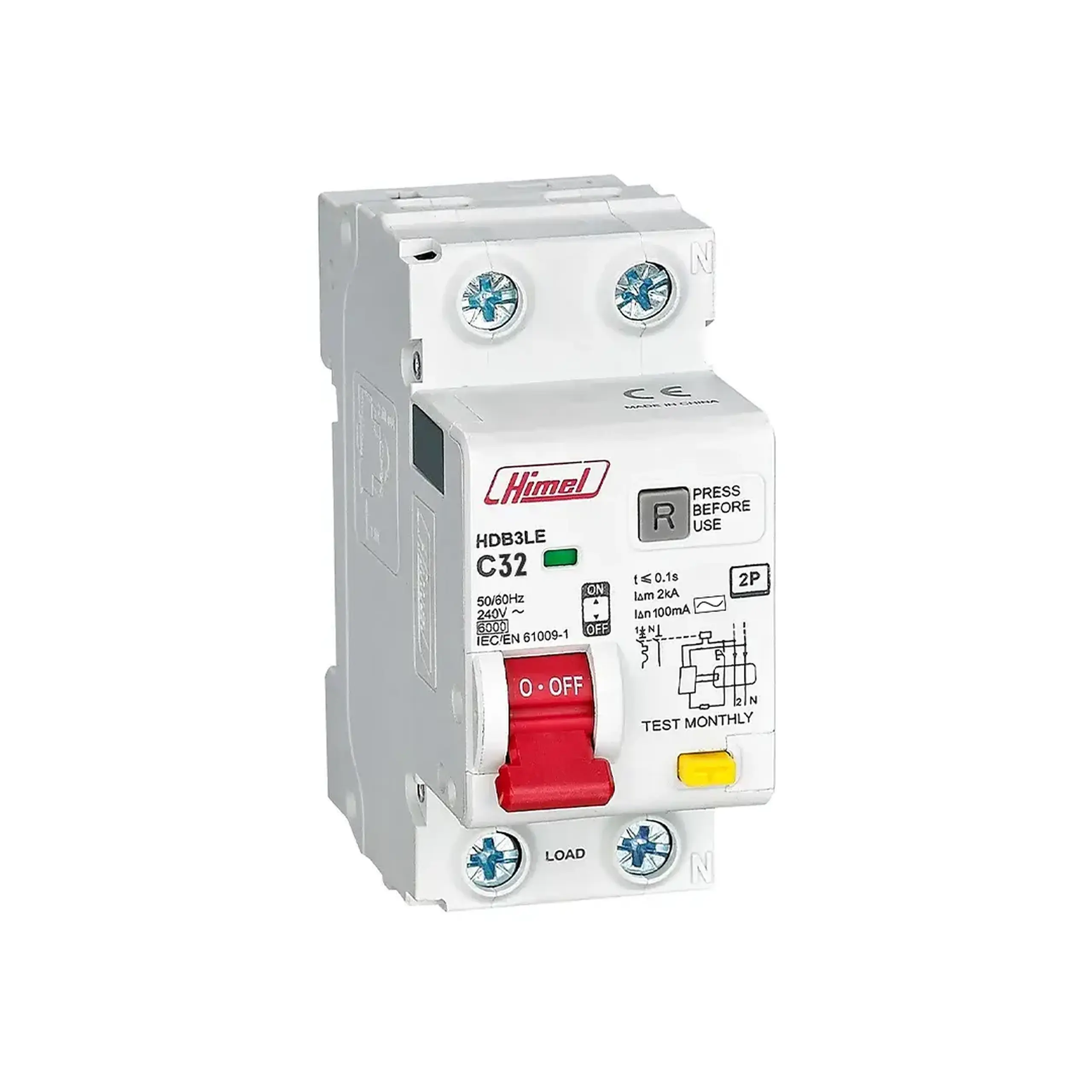 Întreruptor automat diferențial HDB3LE C 100 mA 32 A 1P+N 220 - 240 V Himel