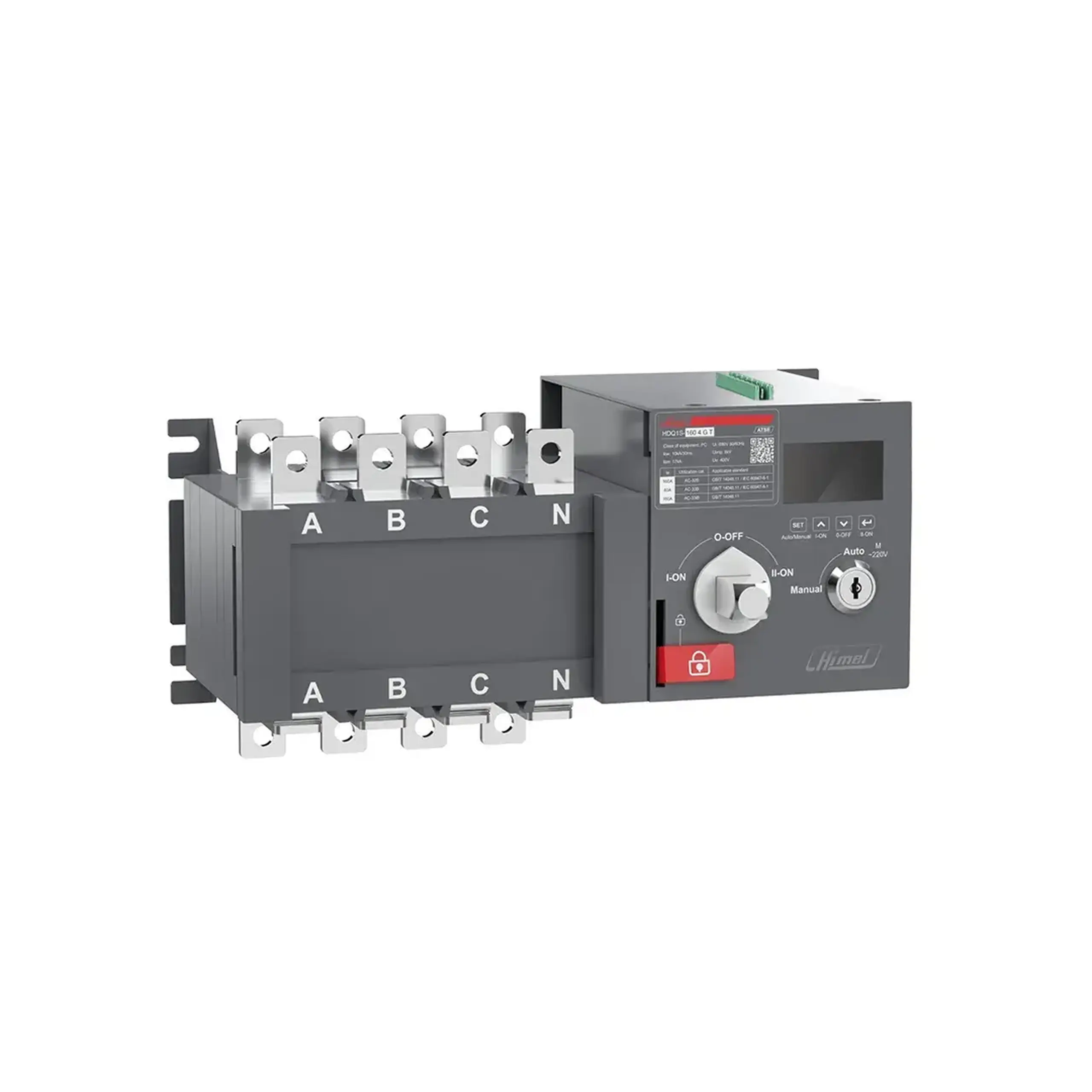 Sistem ATS trifazat 100 A HDQ1S G TYPE 230/400 V Himel - Curent (A) 630 A