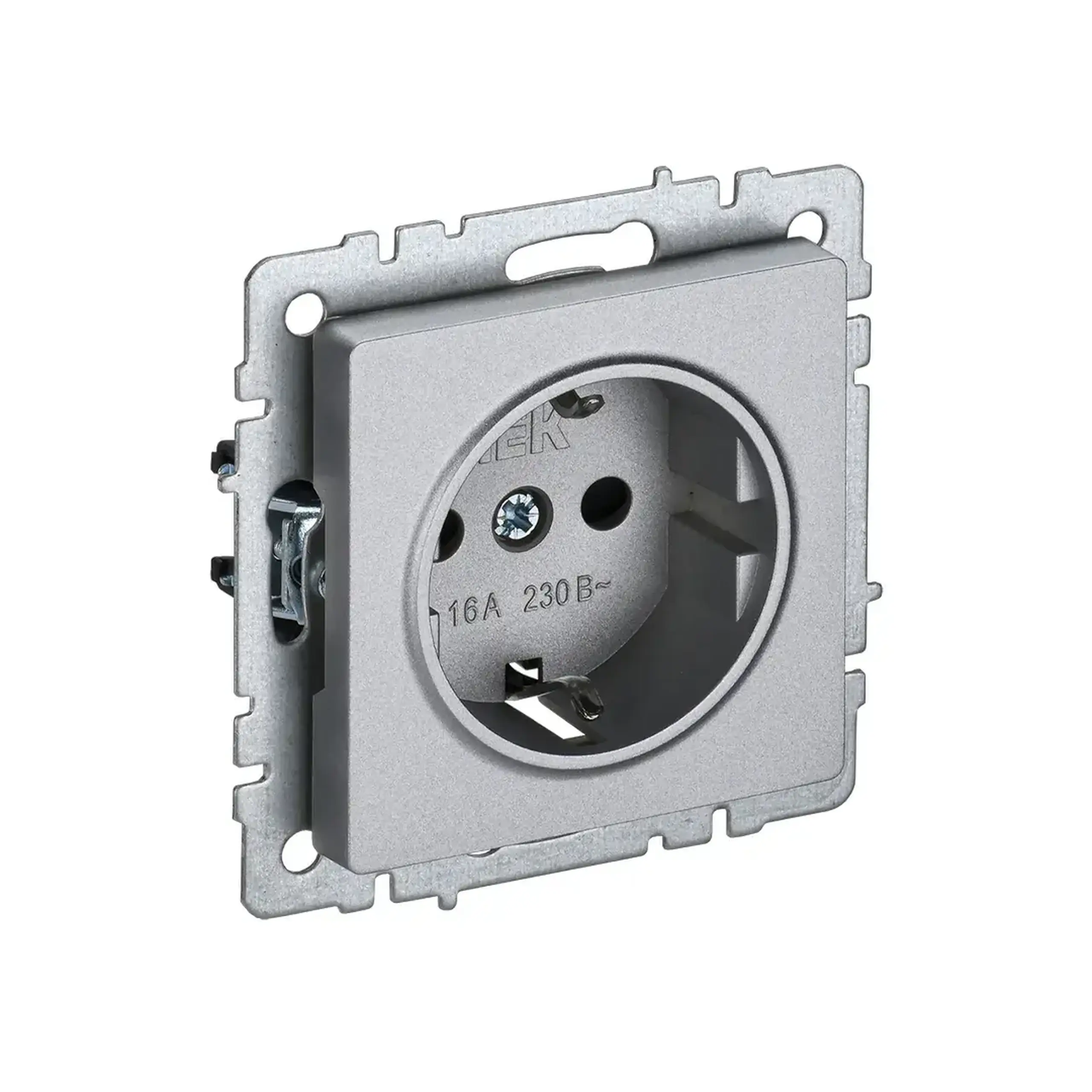 Priză cu împământare și obturator BRITE 16 A 220 - 240 V Aluminiu IEK