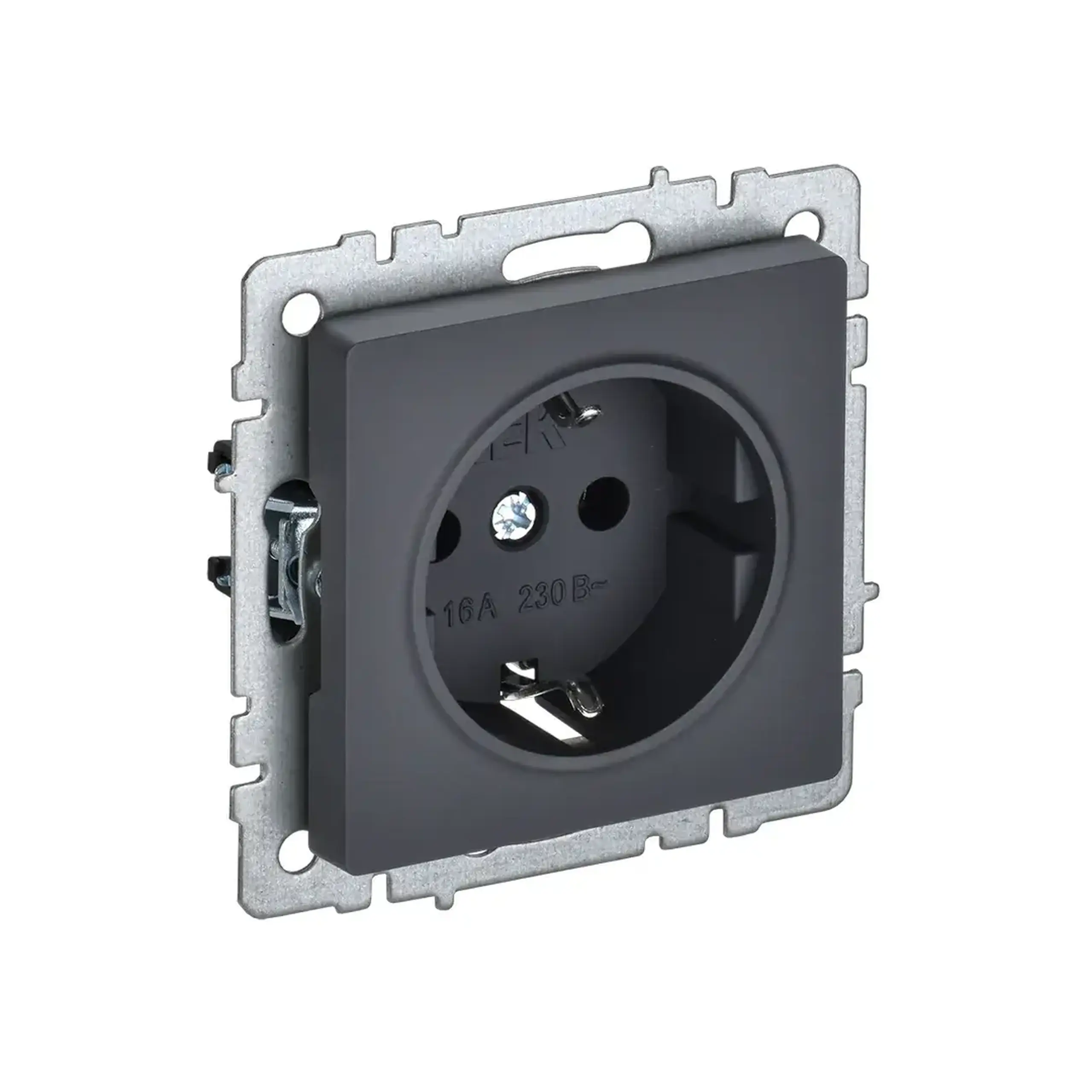 Priză cu împământare și obturator BRITE 16 A 220 - 240 V Grafit IEK