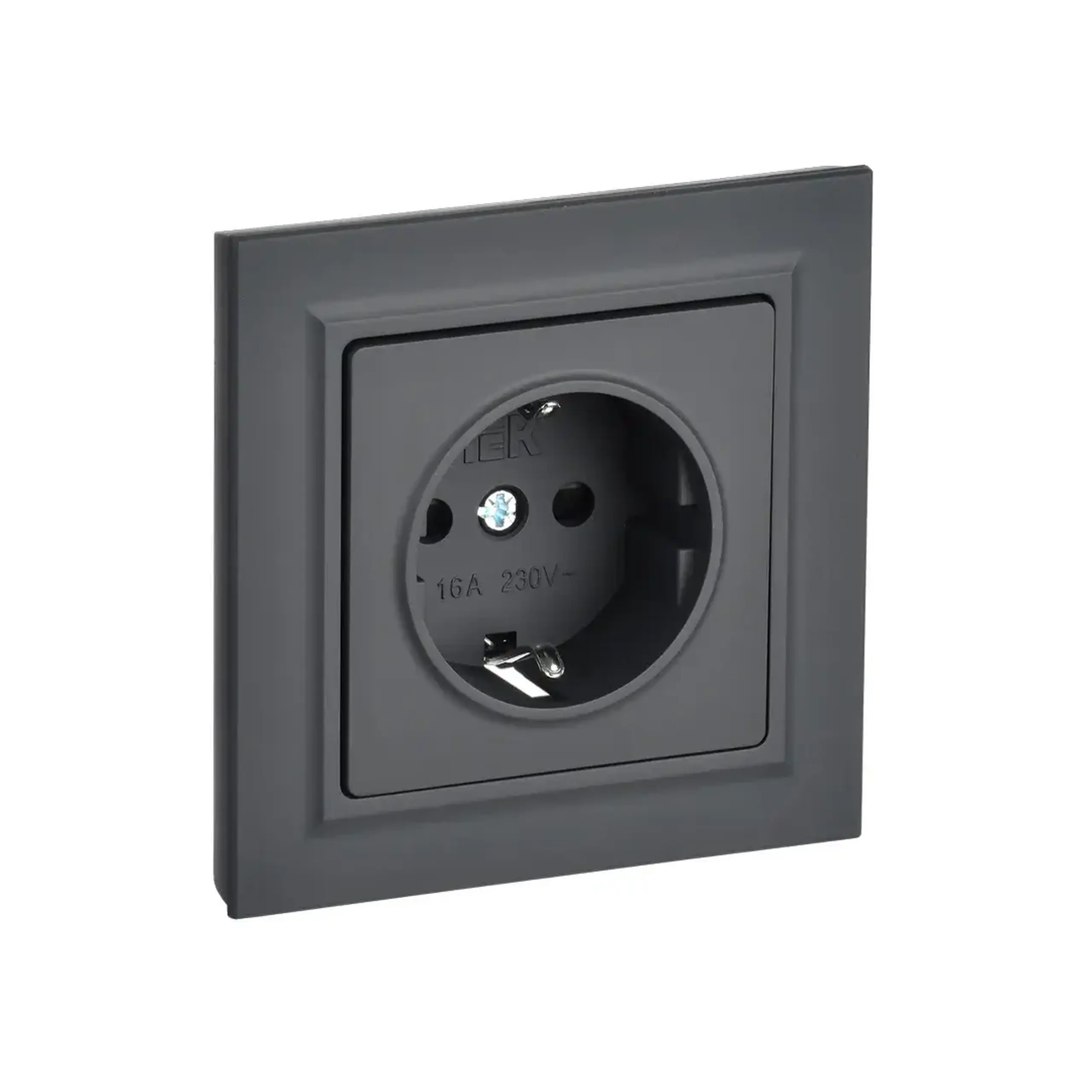 Priză cu împământare și obturator BRITE 16 A 220 - 240 V Grafit IEK