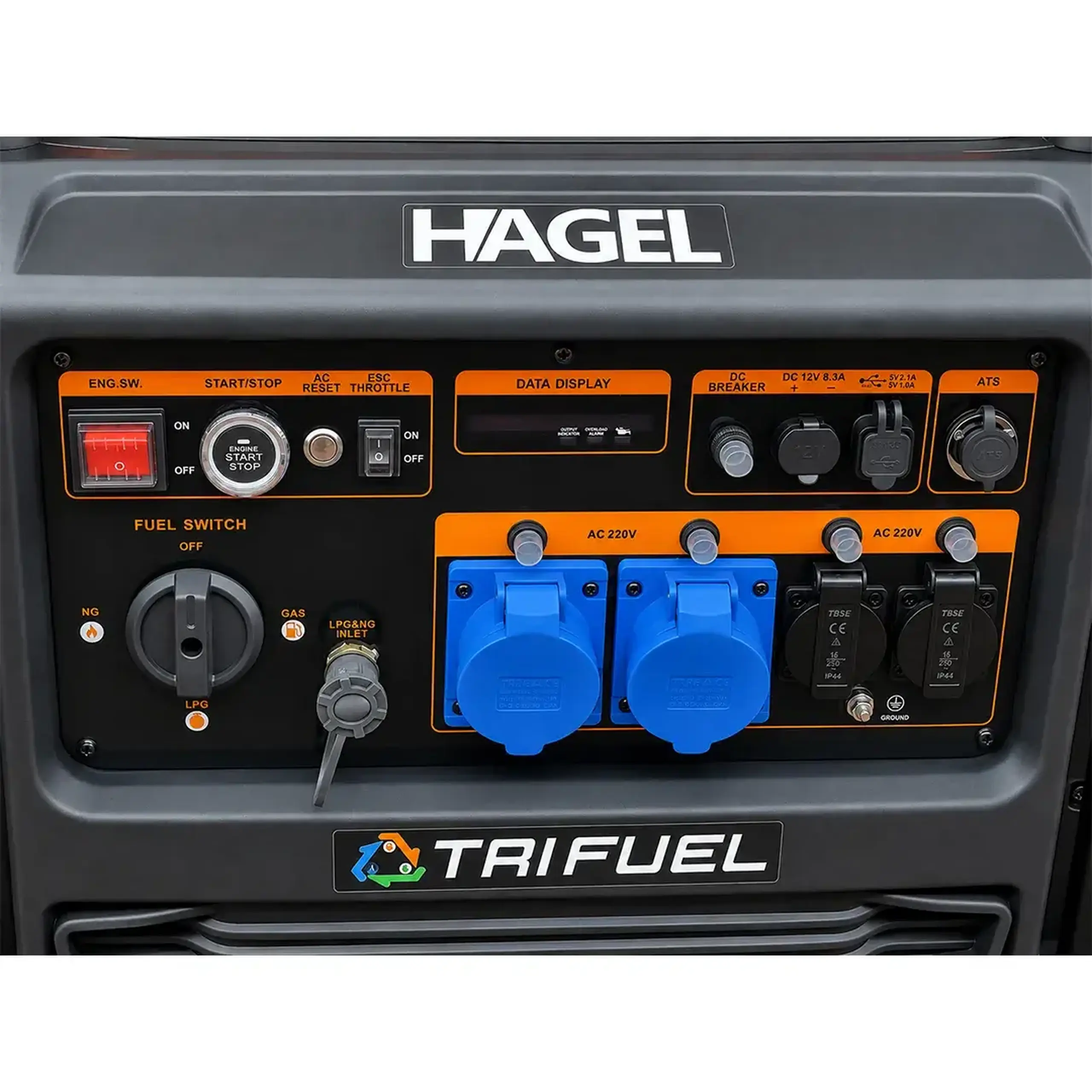 Generator TRIFUEL Benzină/Gaz/Gaz lichefiat 10 kW 220 V HAGEL