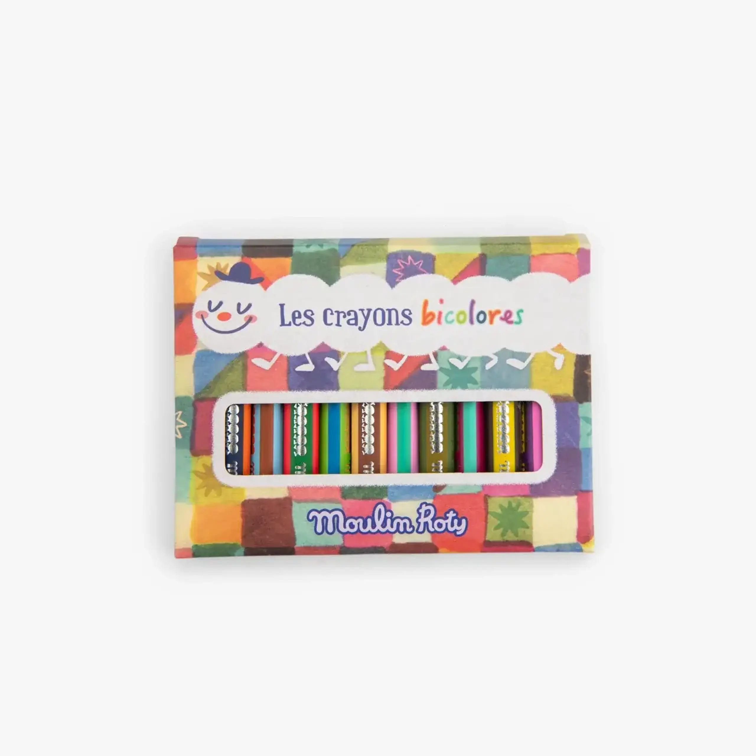 Creioane bicolore, set de 12 — Moulin Roty