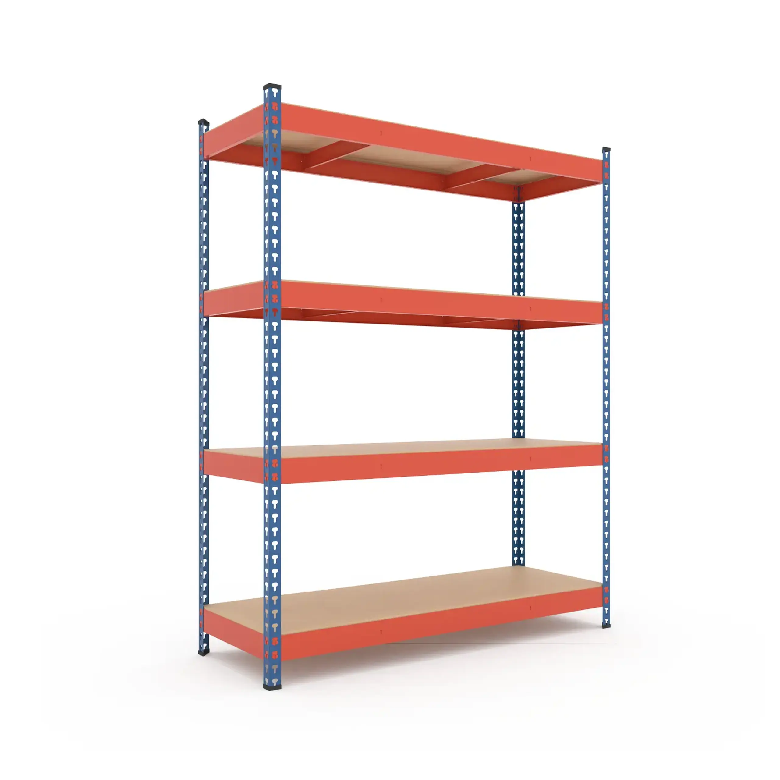 Raft metalic de depozitare Nex Titan 1800x1600x500 mm, 4 rafturi MDF, Blue/Orange