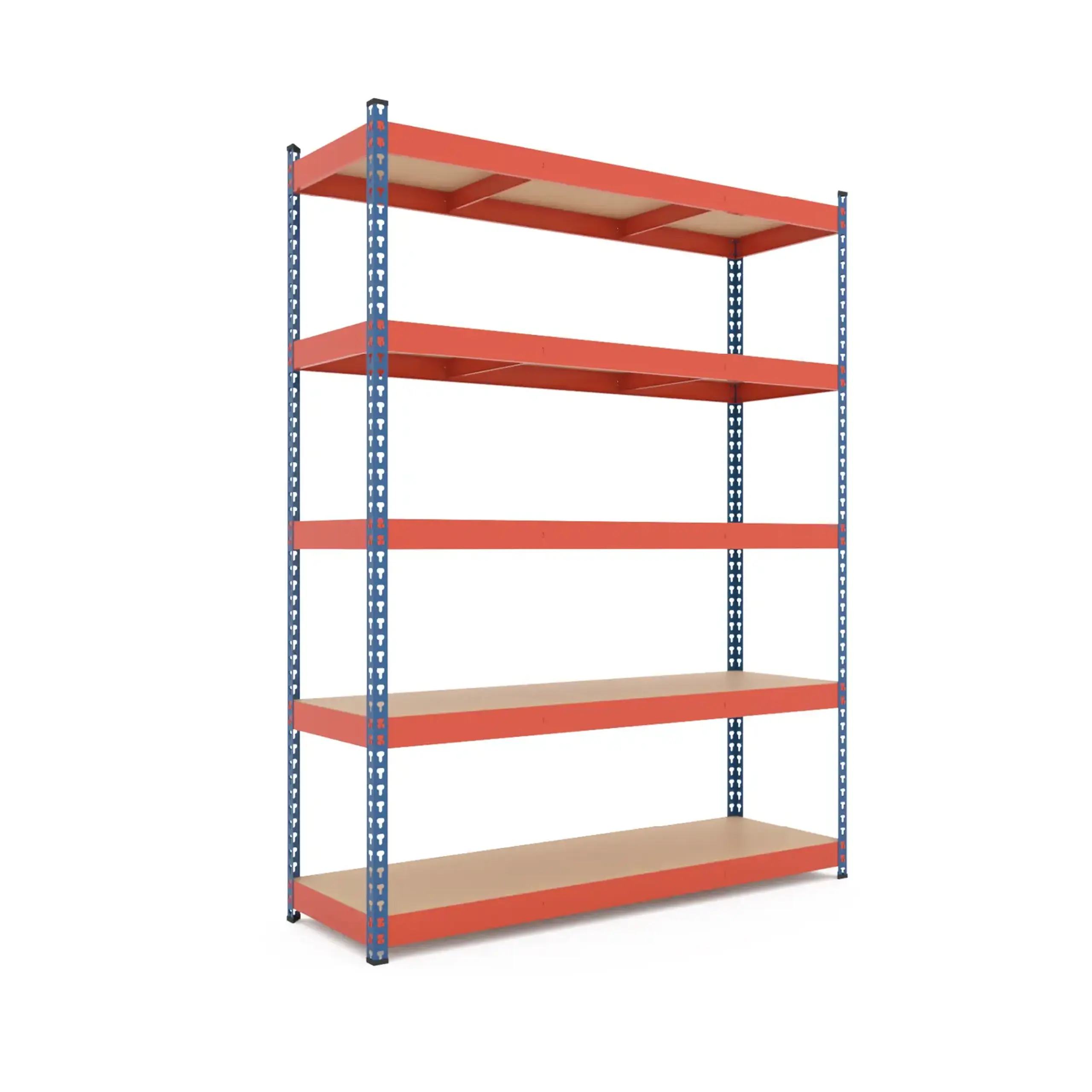 Raft metalic de depozitare Nex Titan 2160x1200x600 mm, 5 rafturi MDF, Blue/Orange