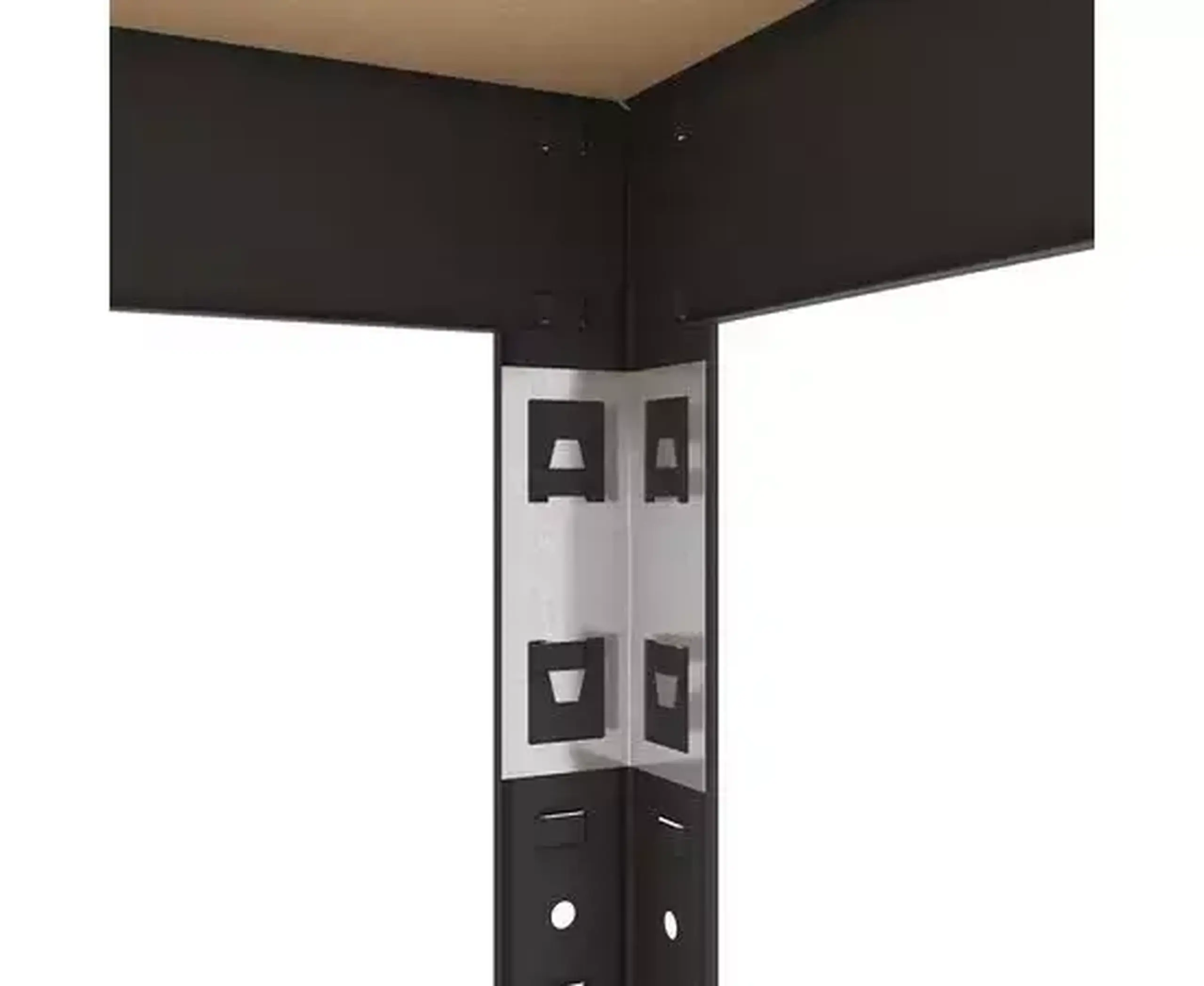 Raft metalic de depozitare Nex Budget 900x600x300 mm, 4 rafturi MDF, antracit