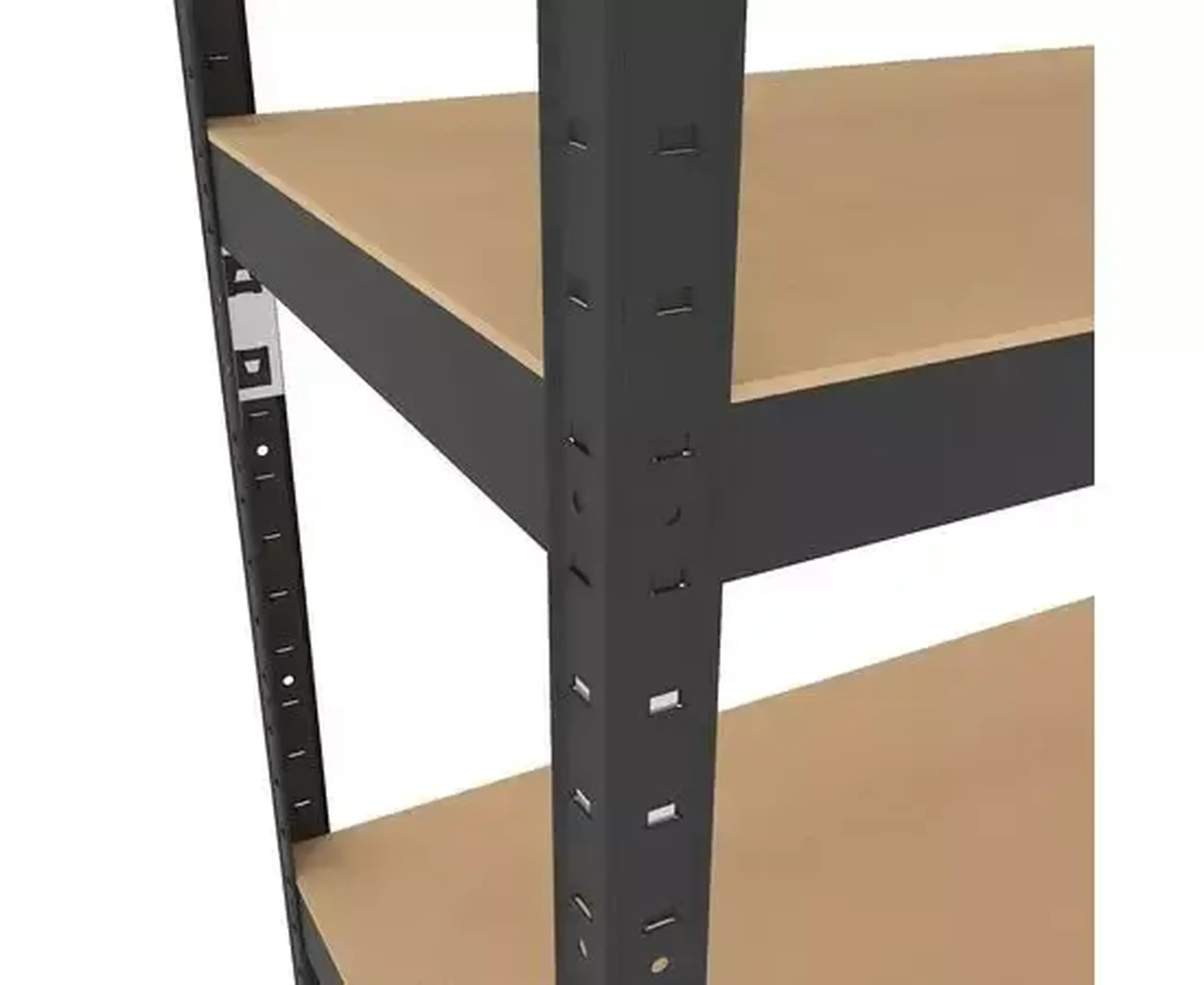 Raft metalic de depozitare Nex Budget 900x600x300 mm, 4 rafturi MDF, antracit