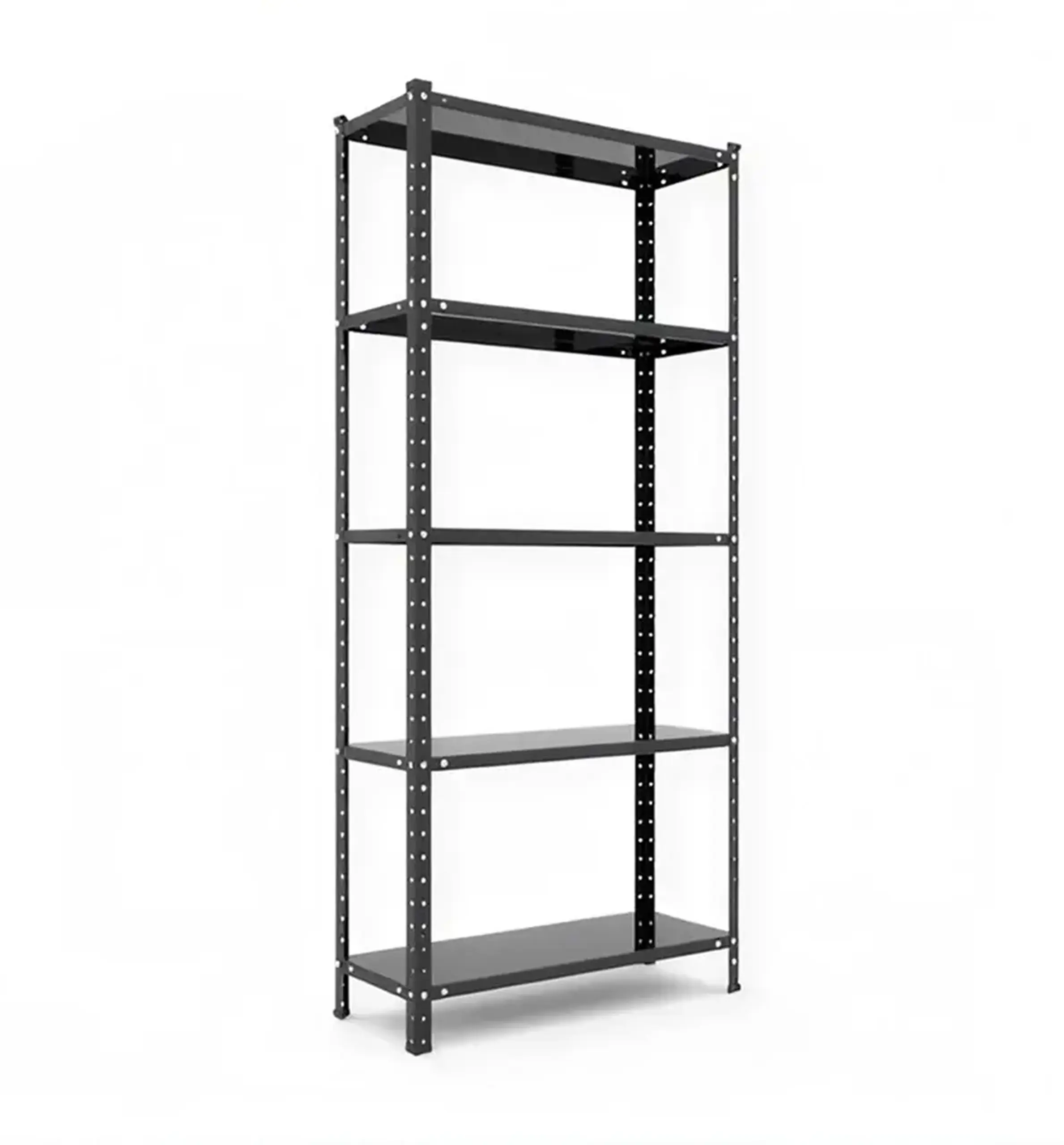 Raft metalic de depozitare cu suruburi Nex REK 1700x750x300 mm, 5 rafturi metal, black