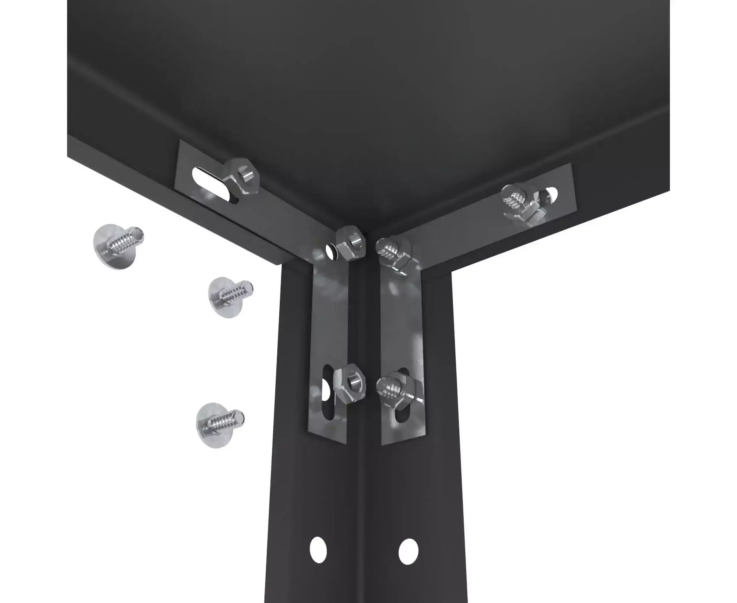 Raft metalic de depozitare cu suruburi Nex REK 1700x750x300 mm, 5 rafturi metal, black