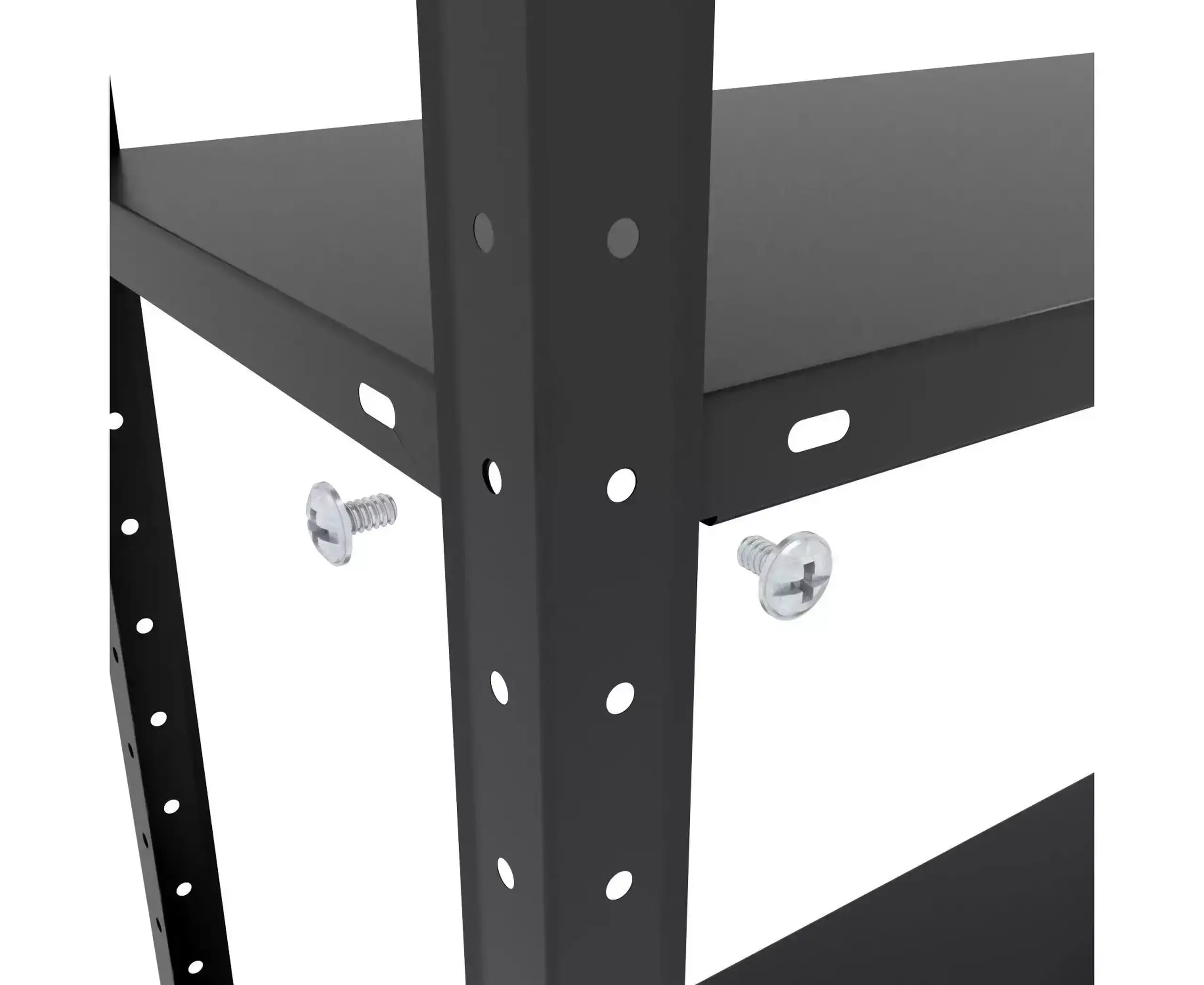 Raft metalic de depozitare cu suruburi Nex REK 1700x750x300 mm, 5 rafturi metal, black