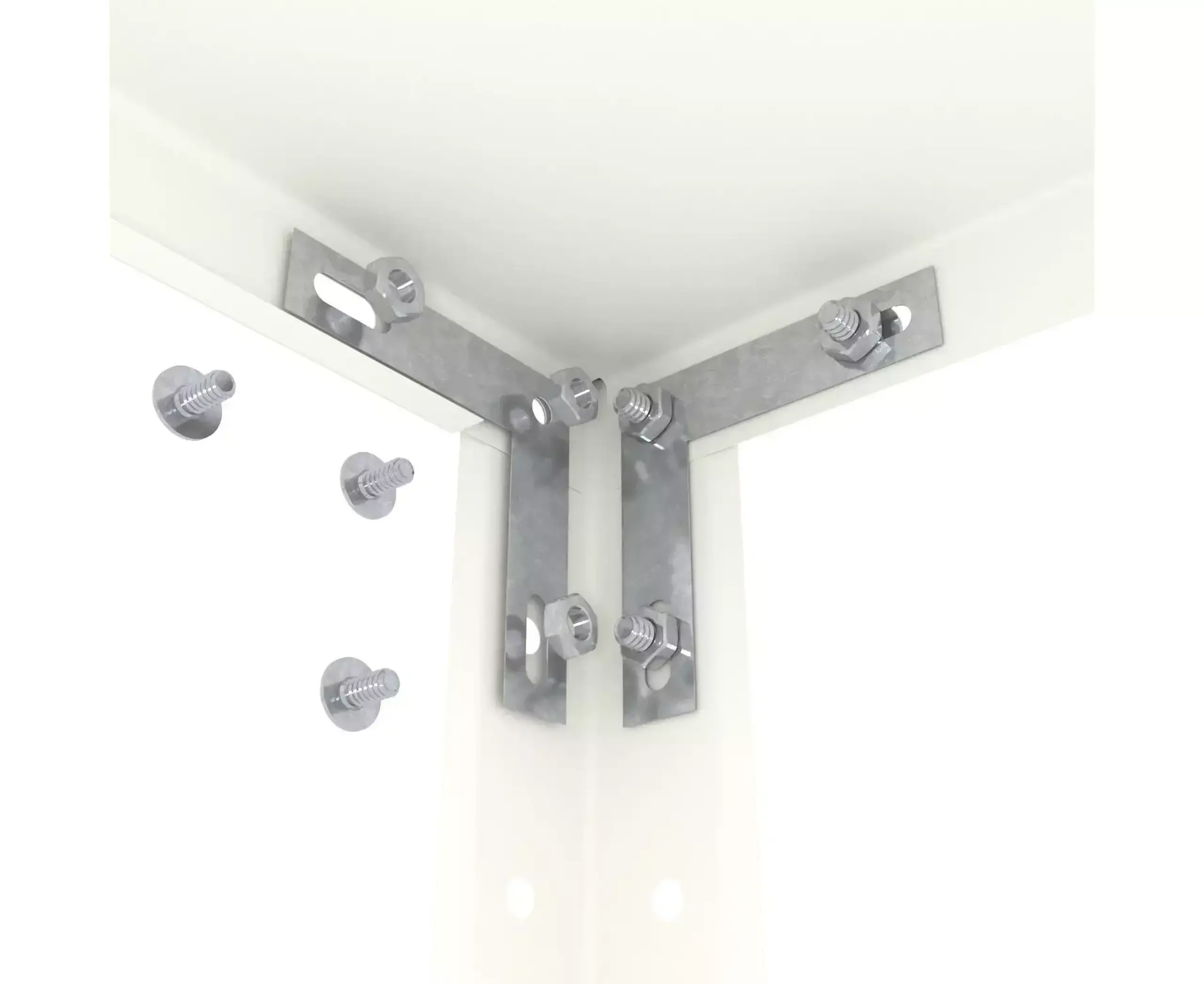 Raft metalic de depozitare cu suruburi Nex REK 1700x750x300 mm, 5 rafturi metal, white