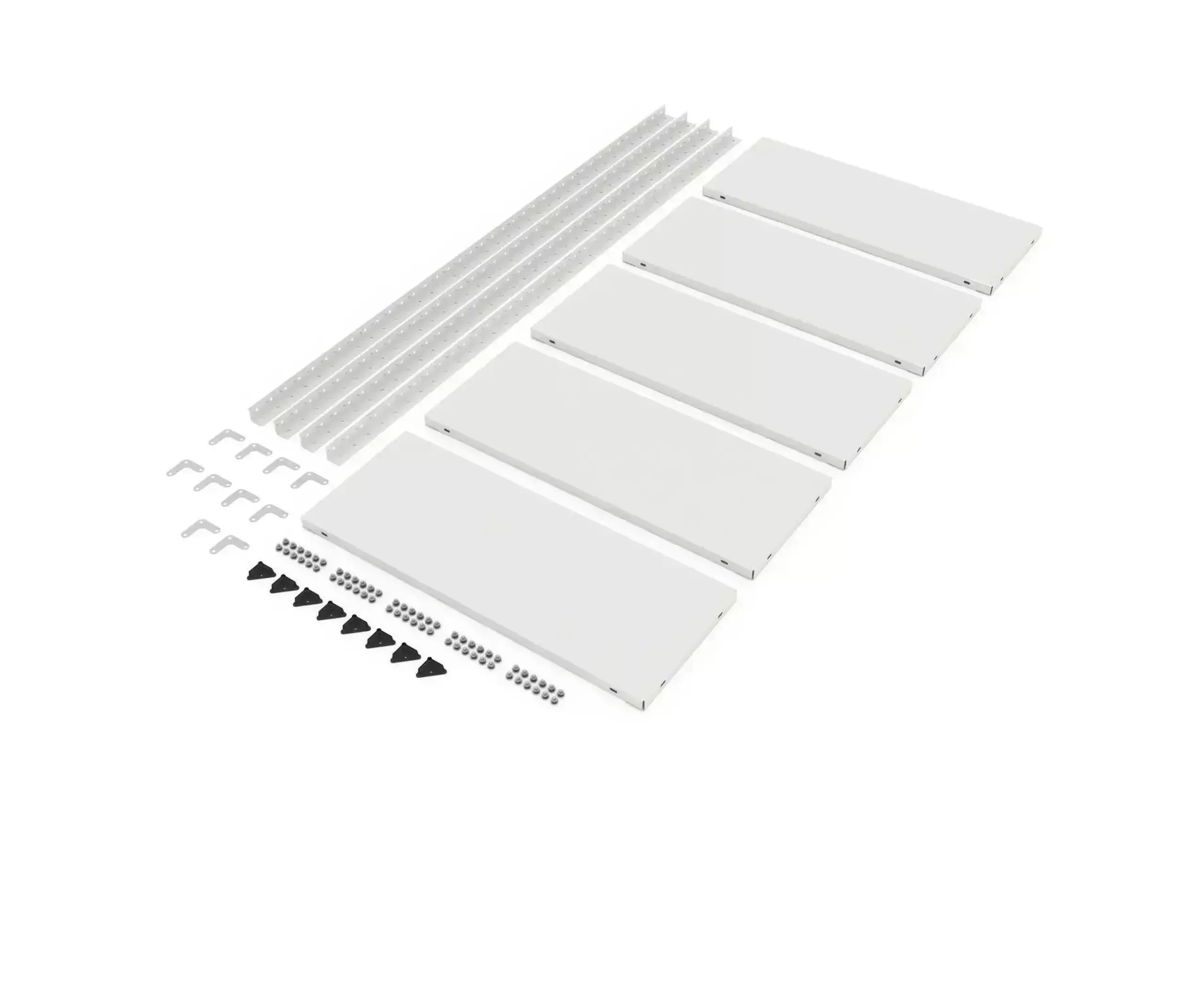 Raft metalic de depozitare cu suruburi Nex REK 1700x750x300 mm, 5 rafturi metal, white