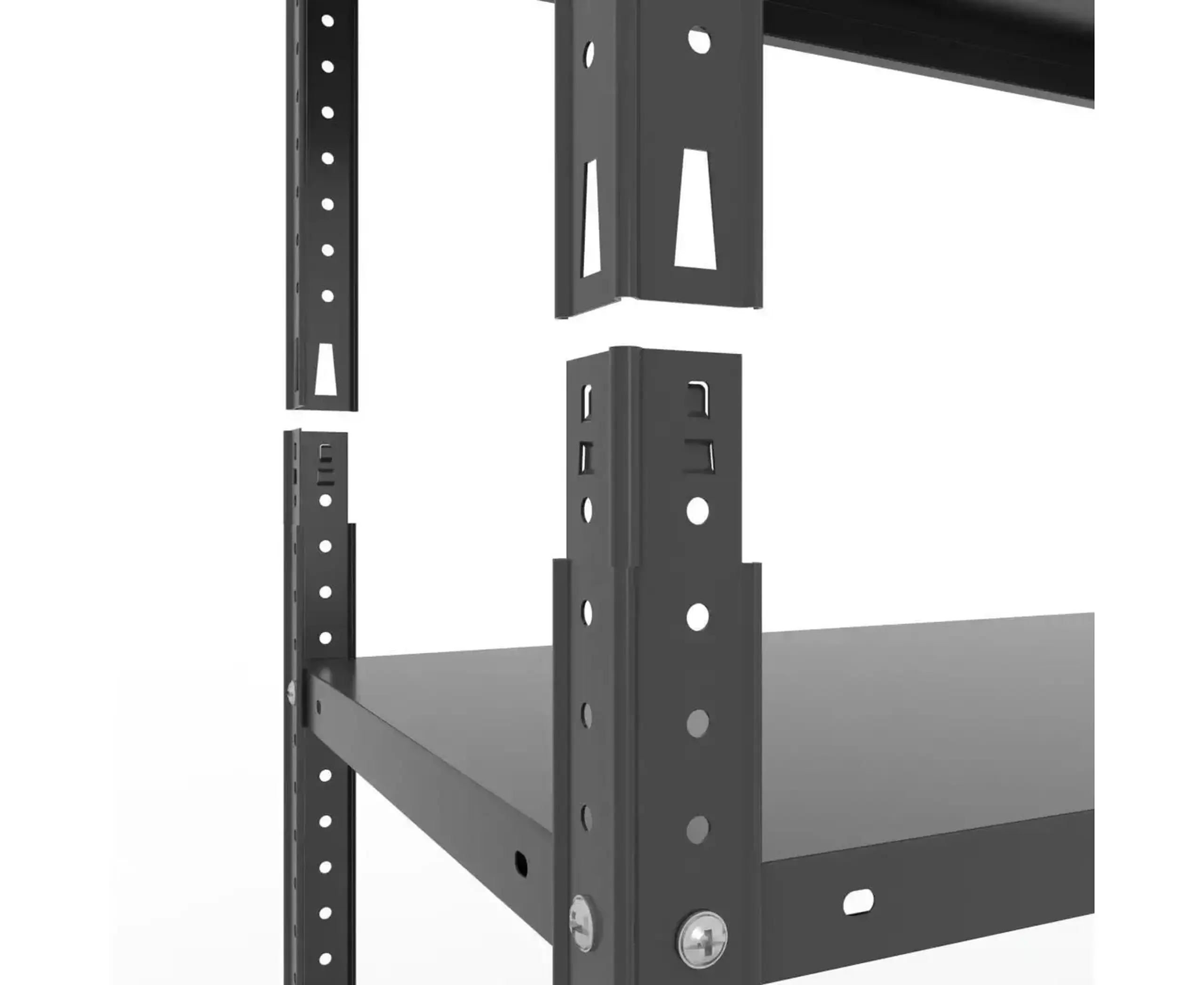 Raft metalic de depozitare cu suruburi Nex Cronos 1800x1000x400 mm, 5 rafturi metal, antracit