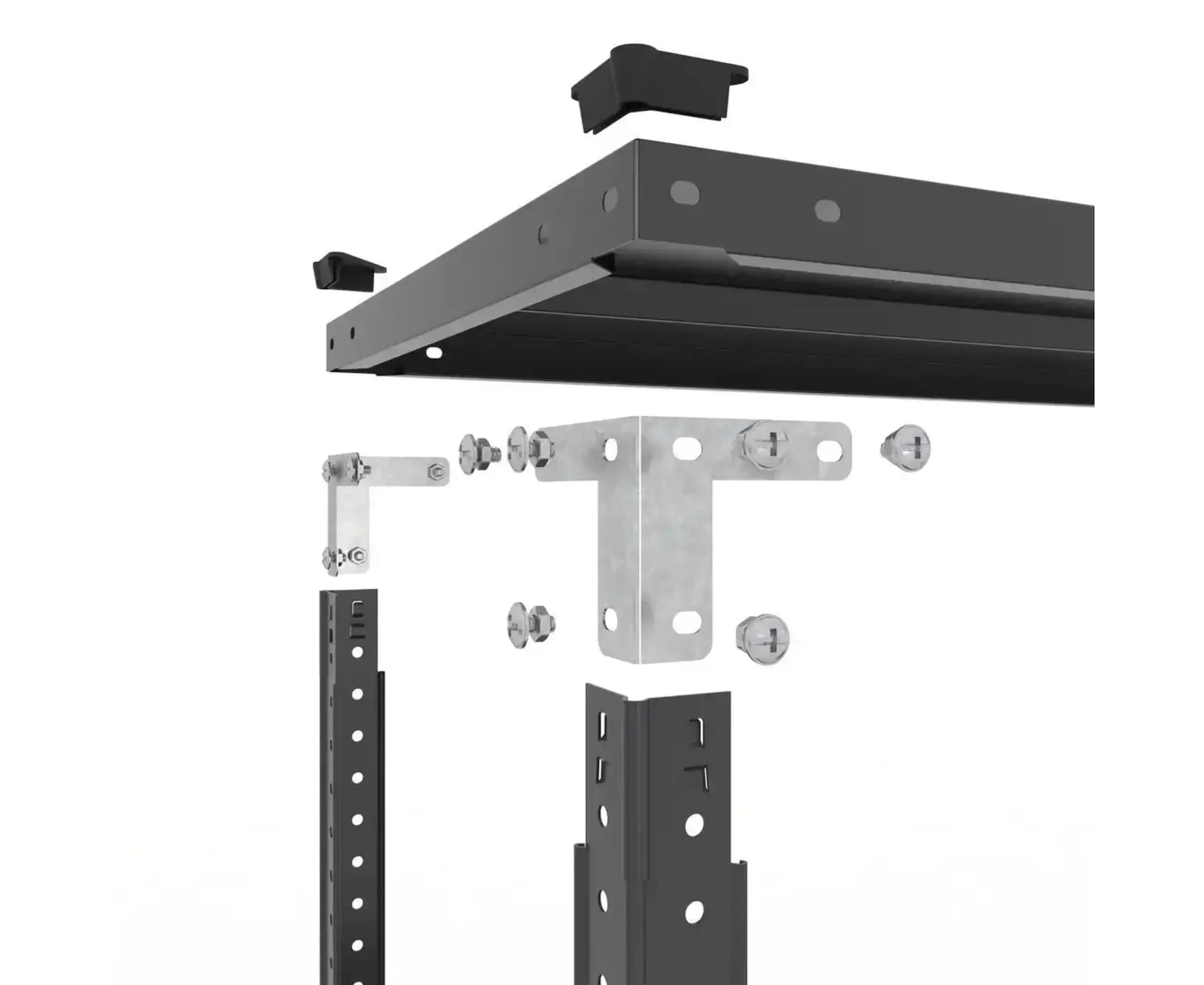 Raft metalic de depozitare cu suruburi Nex Cronos 1800x1000x400 mm, 5 rafturi metal, antracit