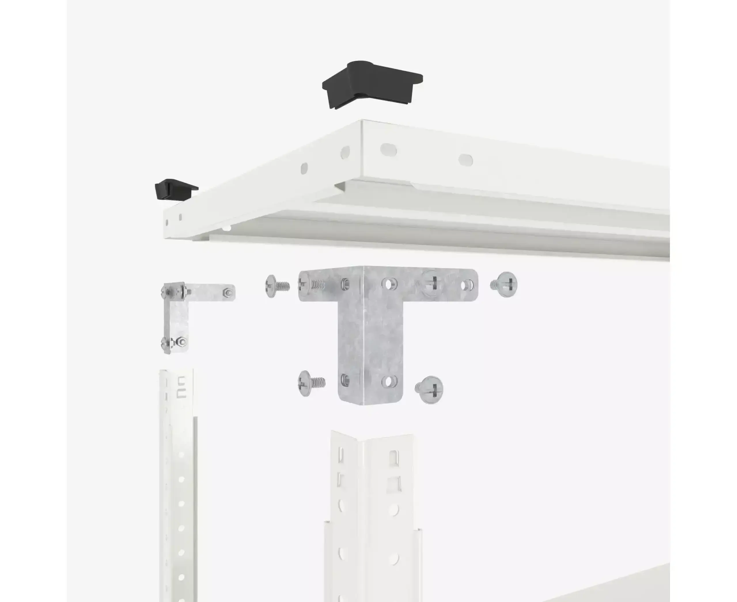 Raft metalic de depozitare cu suruburi Nex Cronos 1800x1000x400 mm, 5 rafturi metal, white