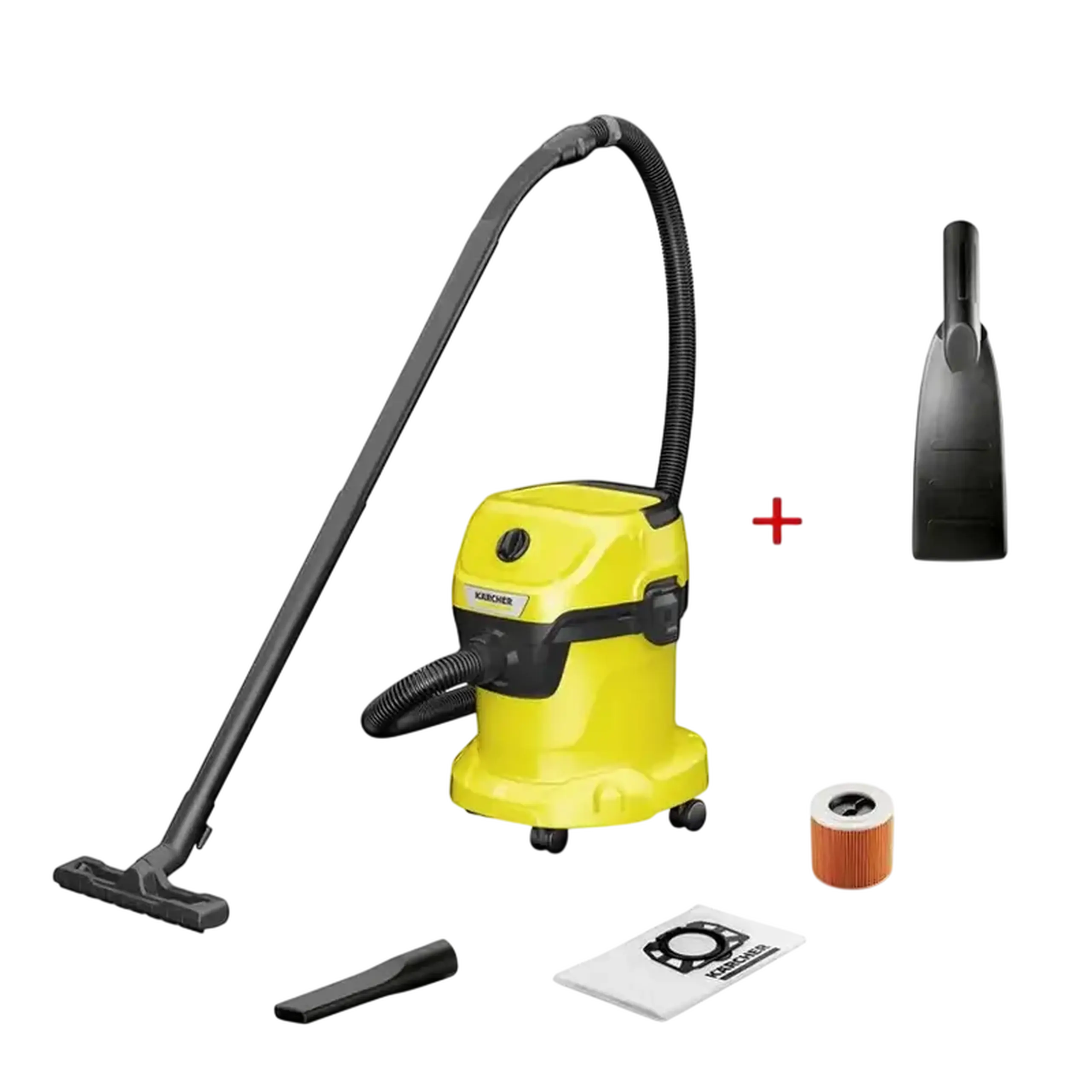 Aspirator Karcher WD 3 V-15/6/20 + Duza auto WD, Galben