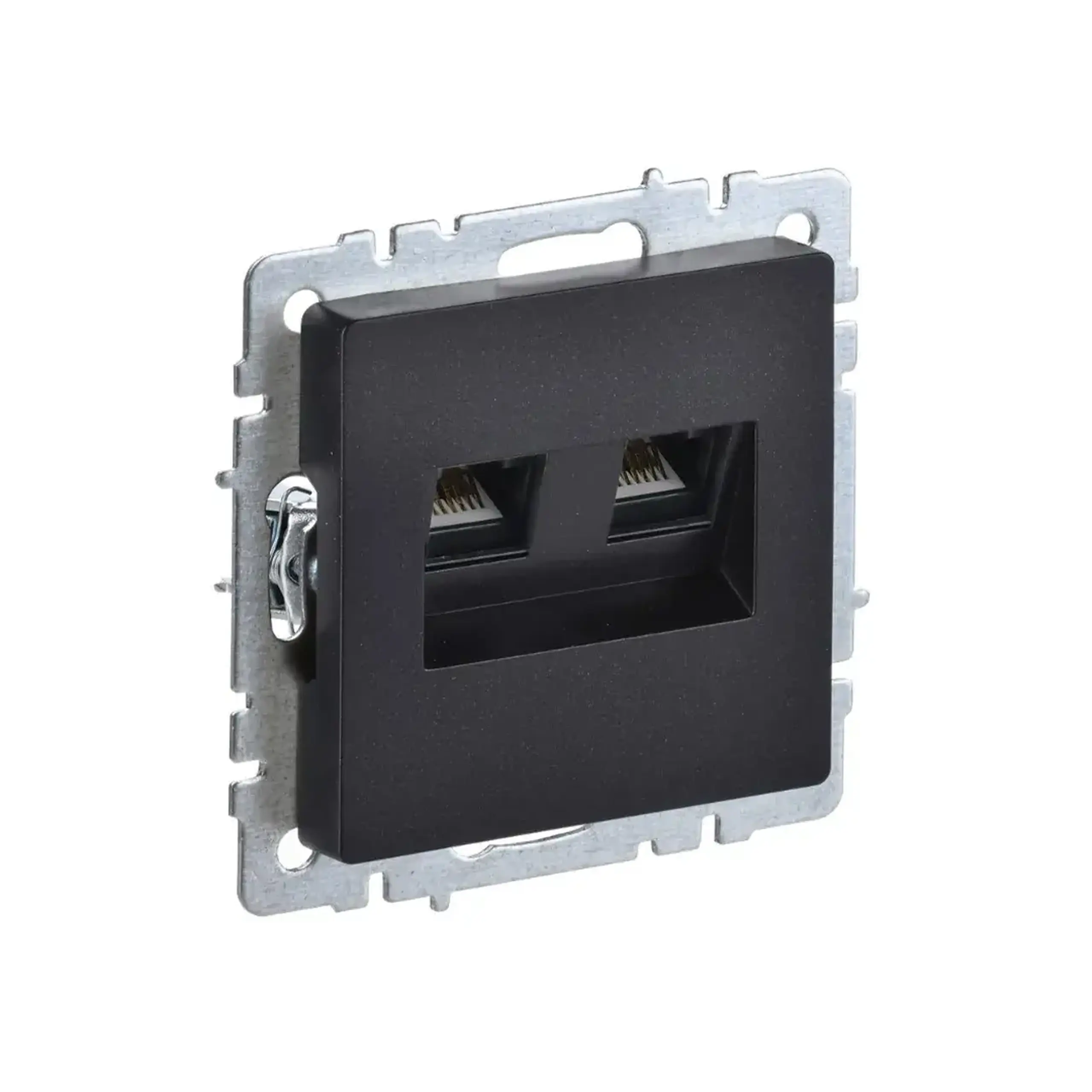 Priză de date BRITE Negru IEK - Tip RJ11 + RJ45 Cat5E