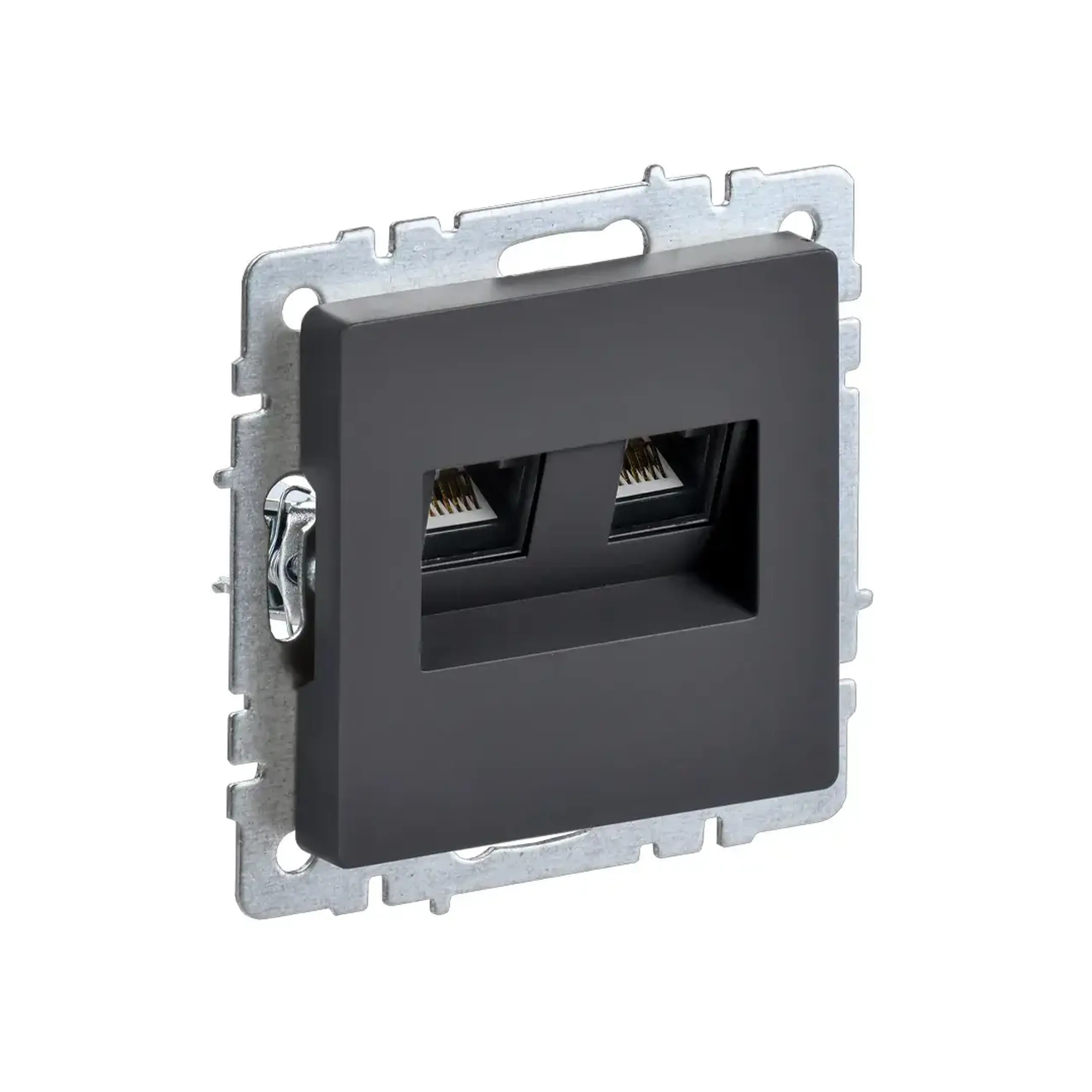 Priză de date BRITE Grafit IEK - Tip RJ11 + RJ45 Cat5E