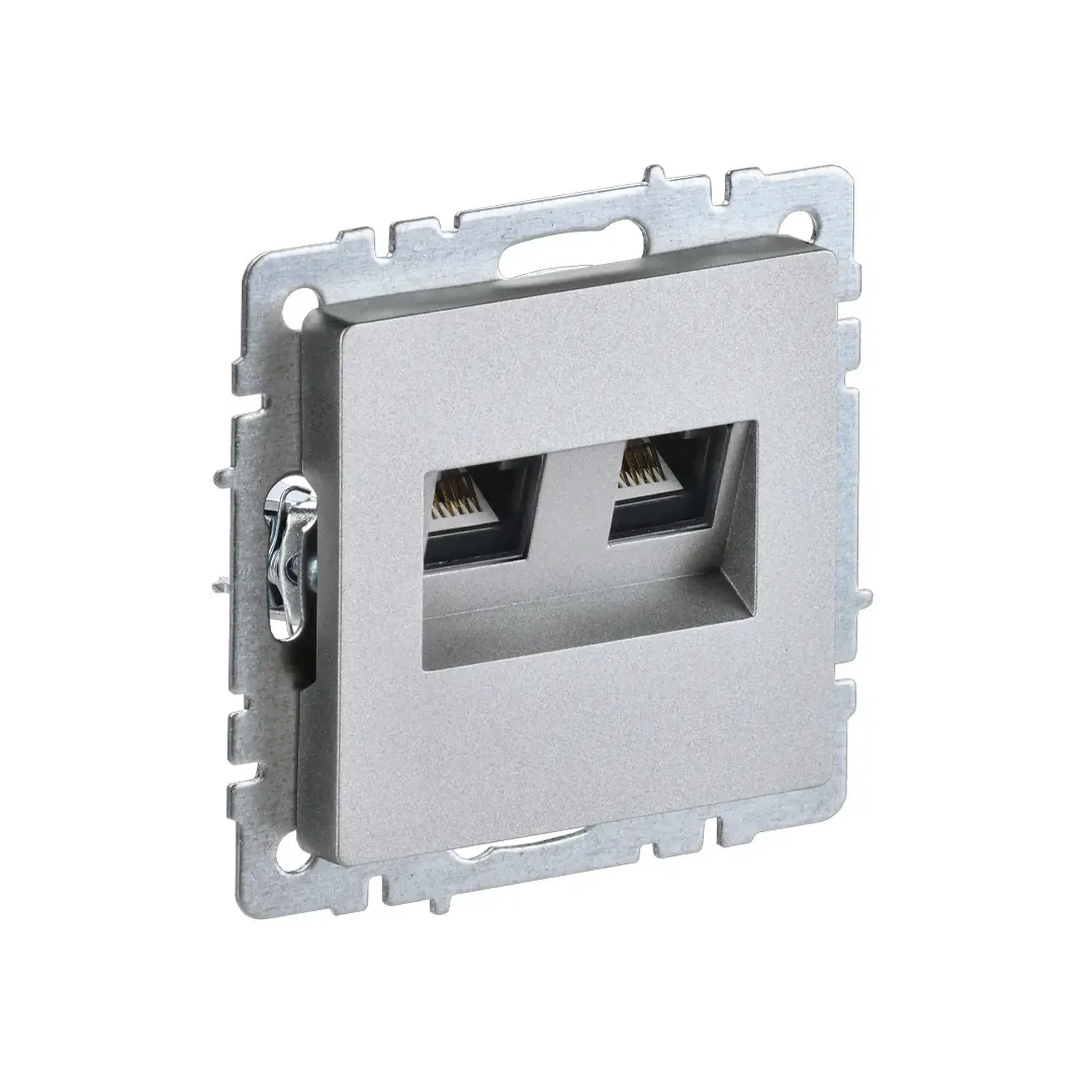 Priză de date BRITE Aluminiu IEK - Tip RJ11 + RJ45 Cat5E
