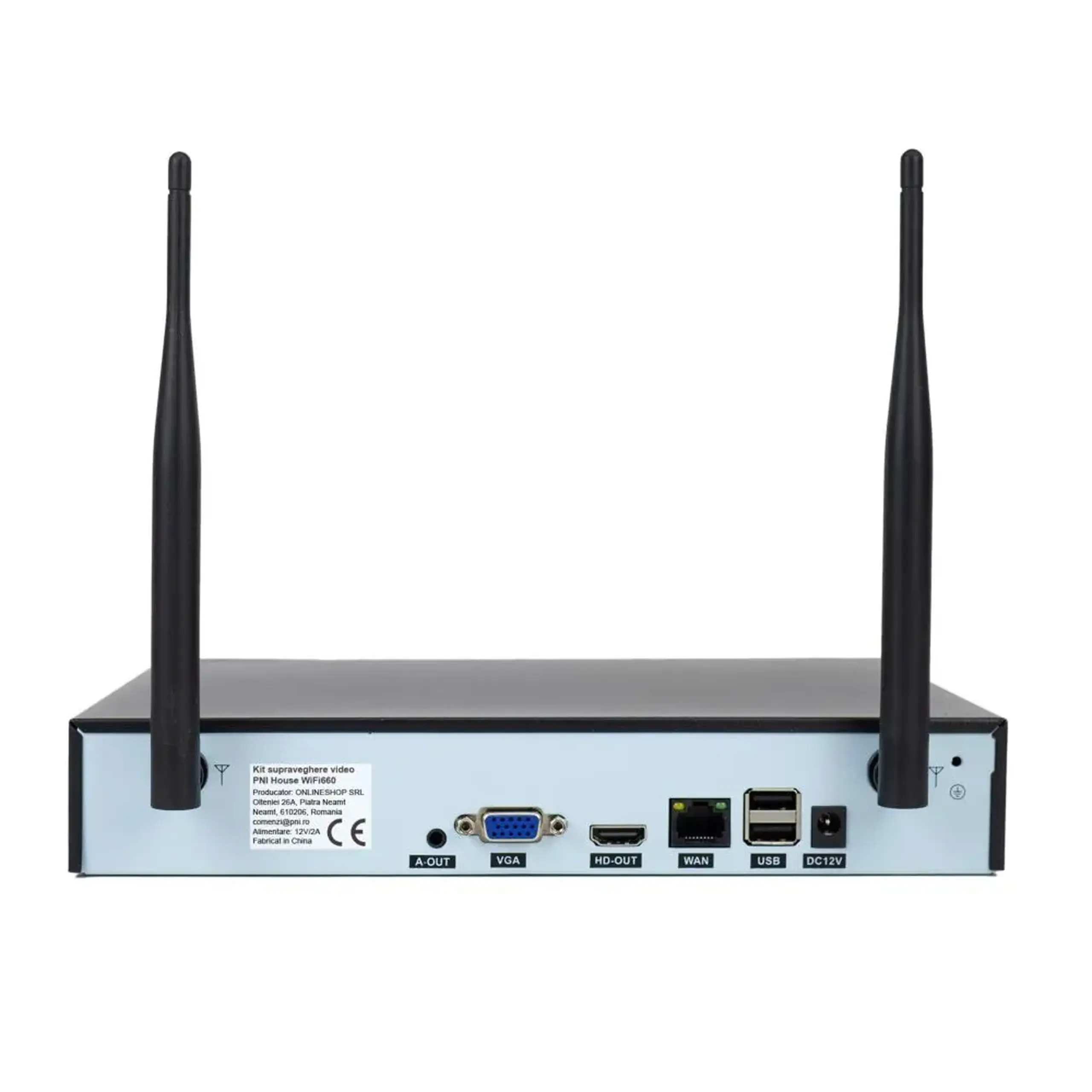 Sistem de supraveghere video PNI-WF660, WiFi660 NVR 8 canale si 4 camere wireless 3MP, P2P, IP66