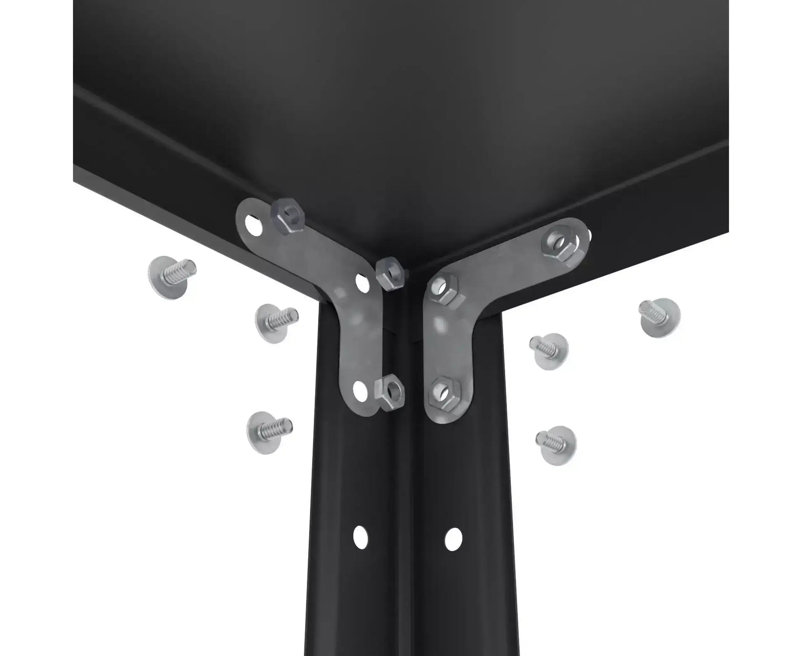 Raft metalic de depozitare cu suruburi Nex Elegant 1840x950x440 mm, 5 rafturi metal, antracit