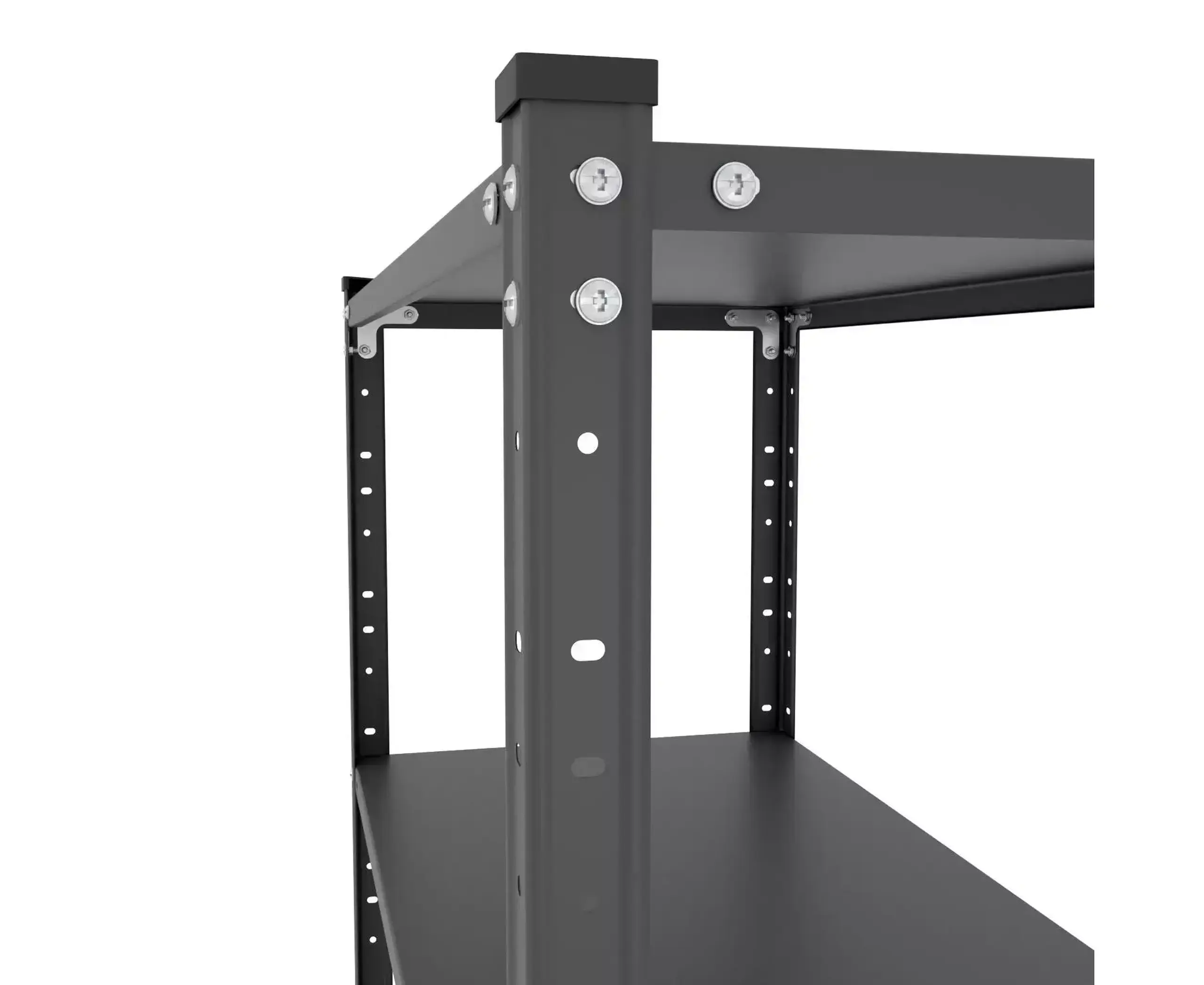 Raft metalic de depozitare cu suruburi Nex Elegant 1840x950x440 mm, 5 rafturi metal, antracit