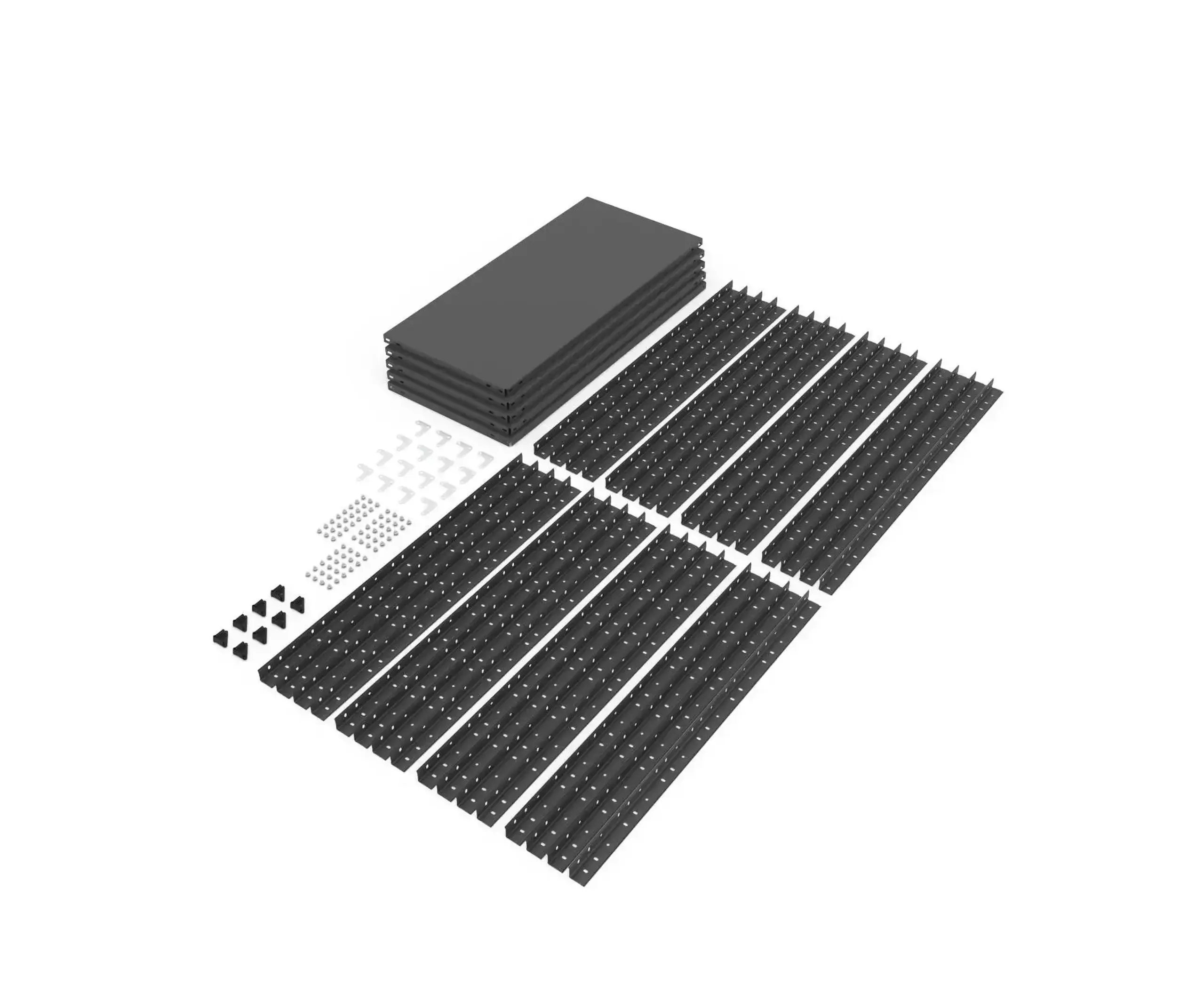 Raft metalic de depozitare cu suruburi Nex Elegant 1840x950x440 mm, 5 rafturi metal, antracit