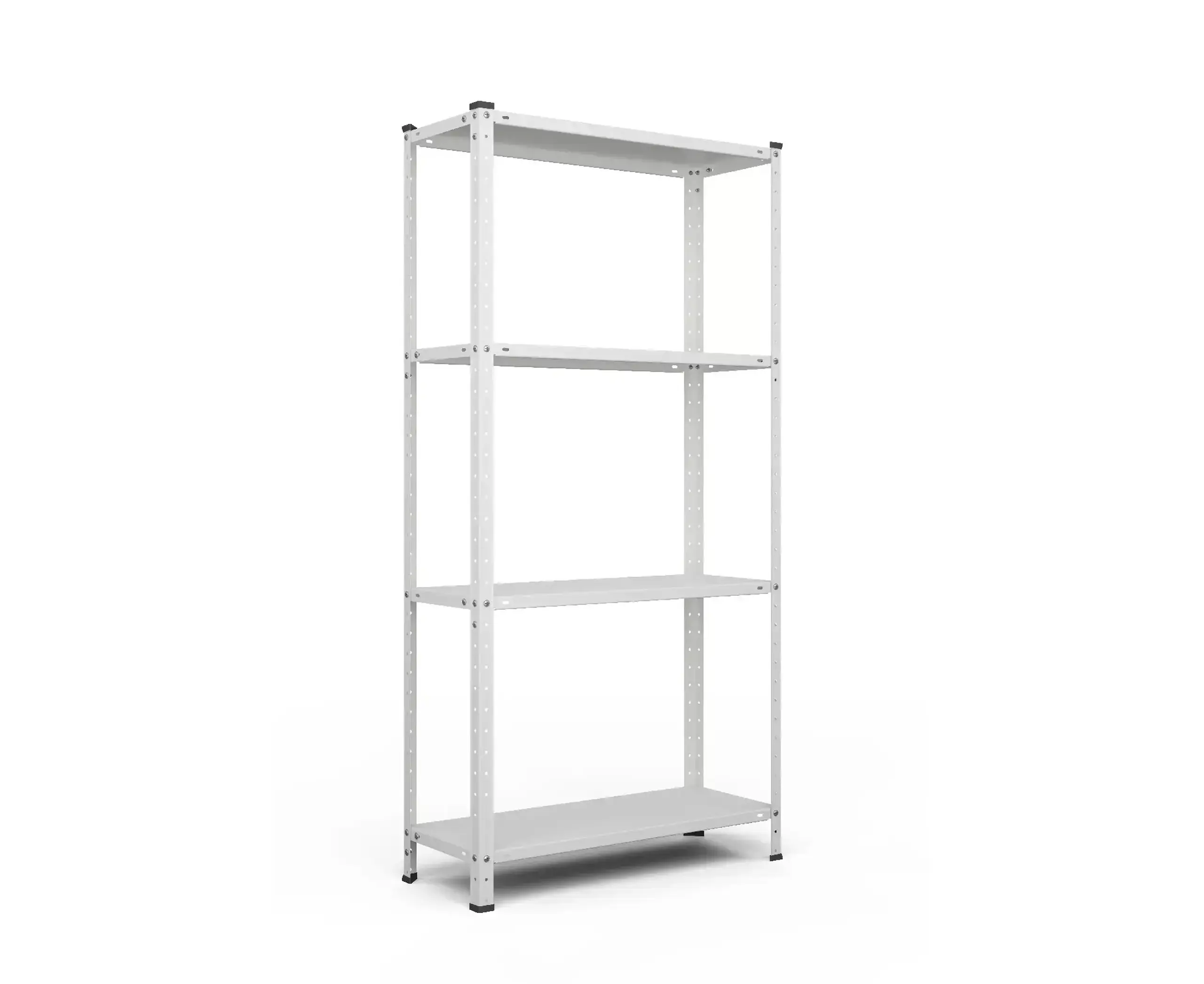 Raft metalic de depozitare cu suruburi Nex REK 1500x750x300 mm, 4 rafturi metal, white