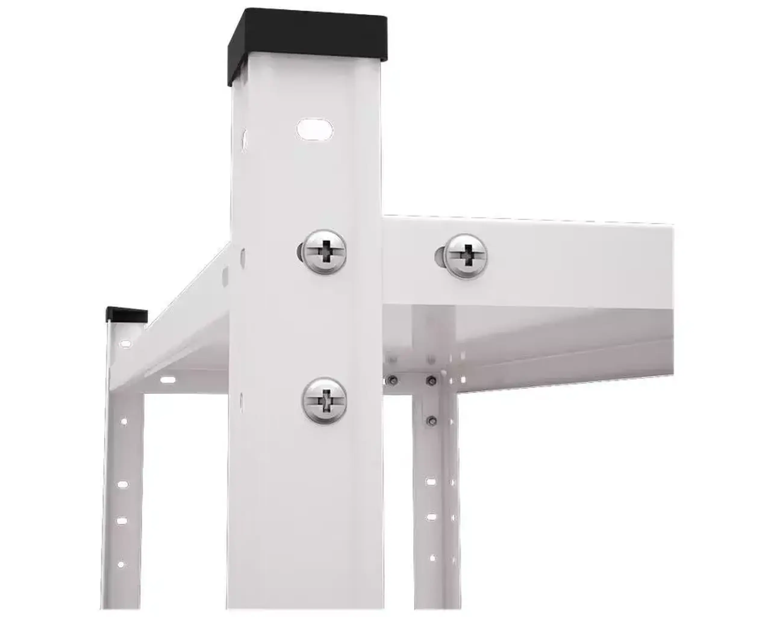 Raft metalic de depozitare cu suruburi Nex REK 1500x750x300 mm, 4 rafturi metal, white