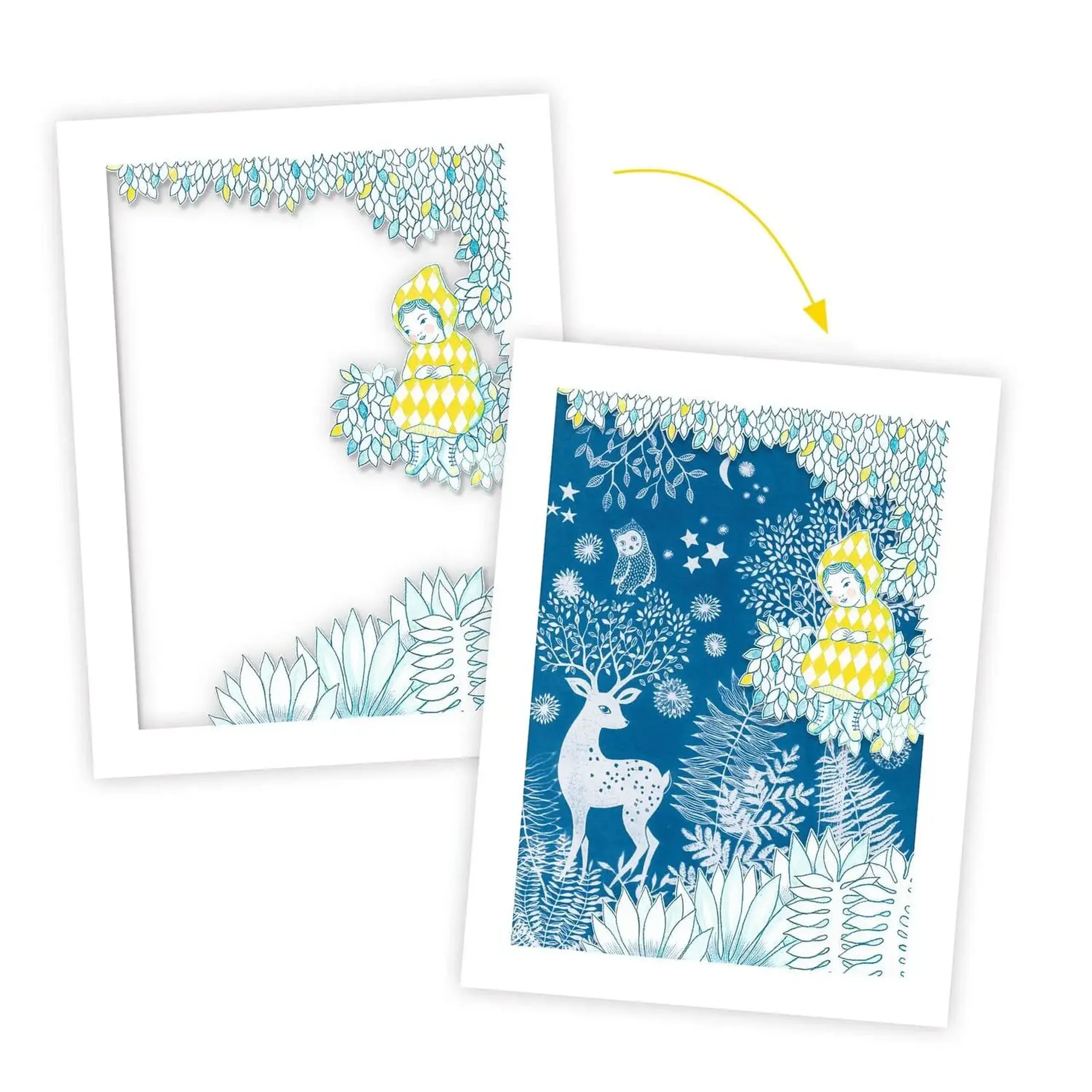 Set creativ cu cianotipie „La lumina lunii” — Djeco