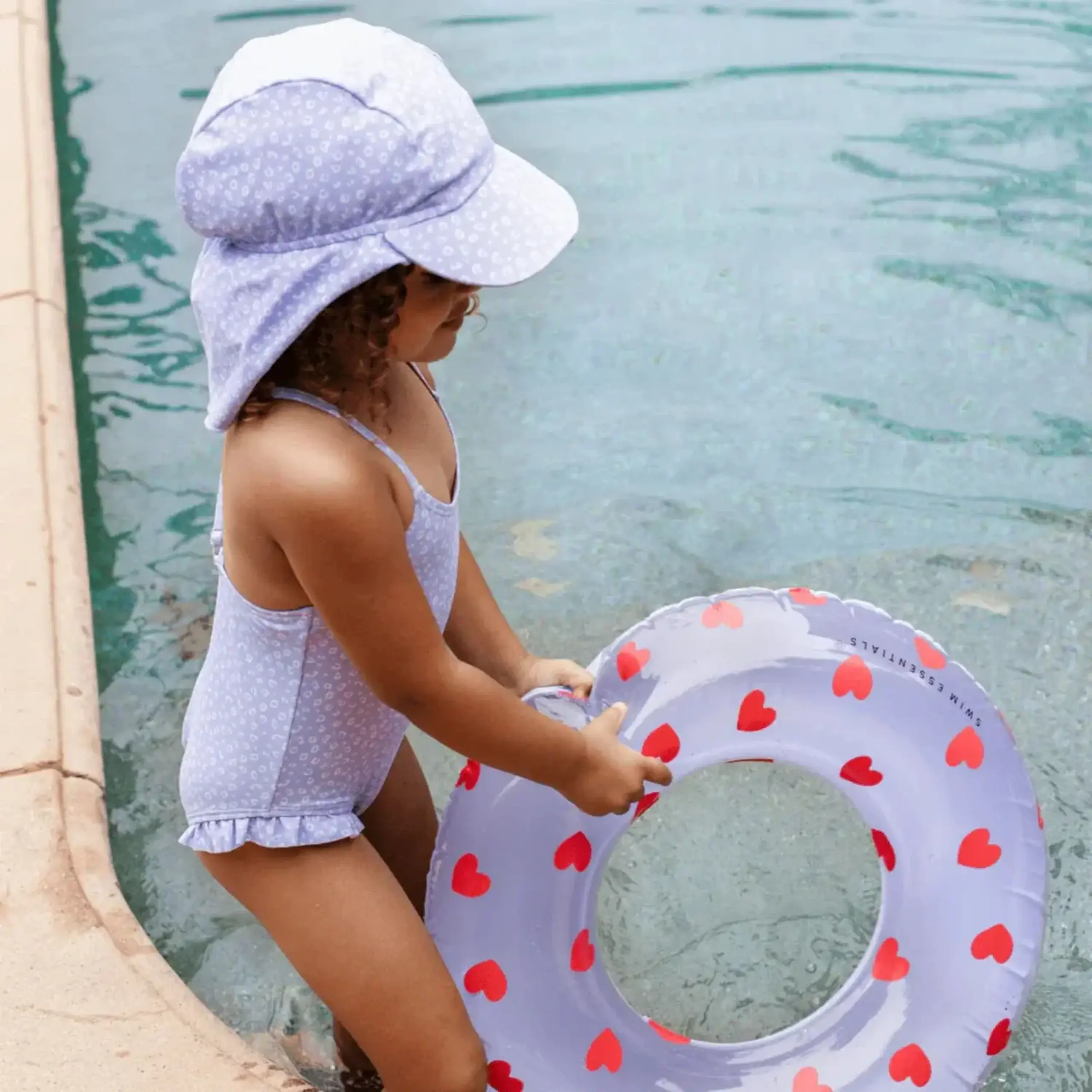 Șapcă UV „Lila Leopard” — Swim Essentials - 0/1 Years