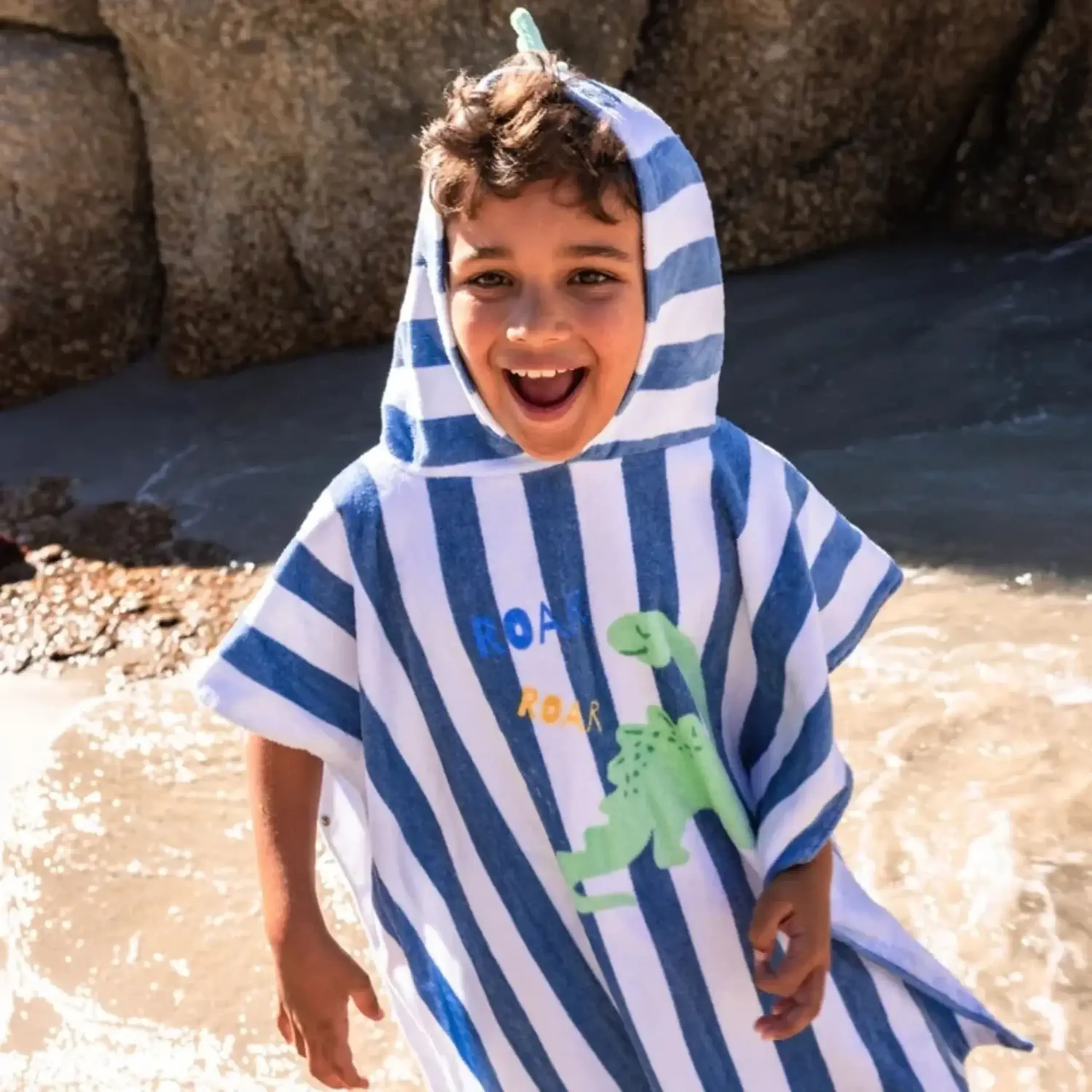 Poncho „Blue Dino” — Swim Essentials