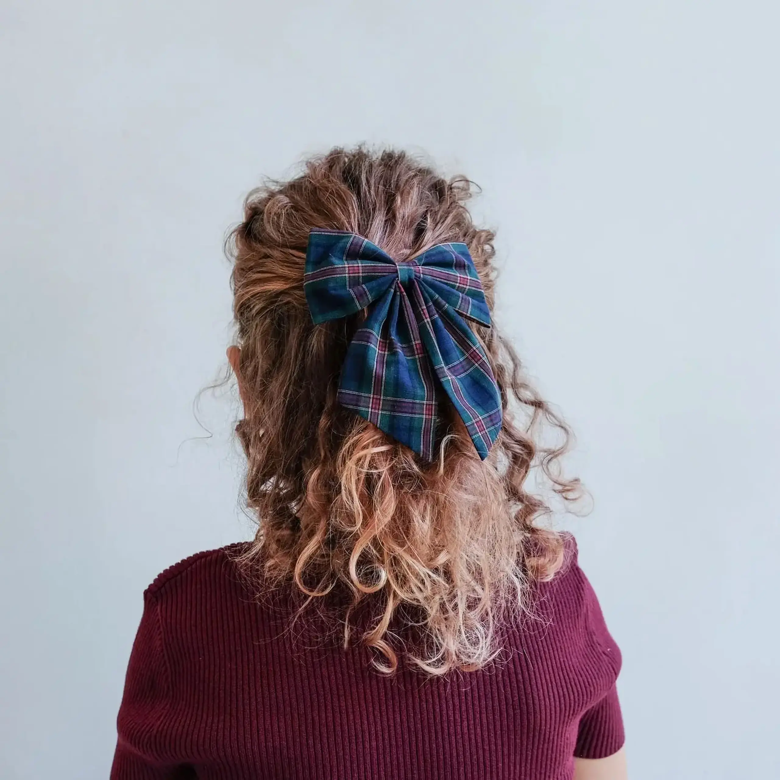 Set de două agrafe cu fundițe Agnes Tartan — Mimi & Lula