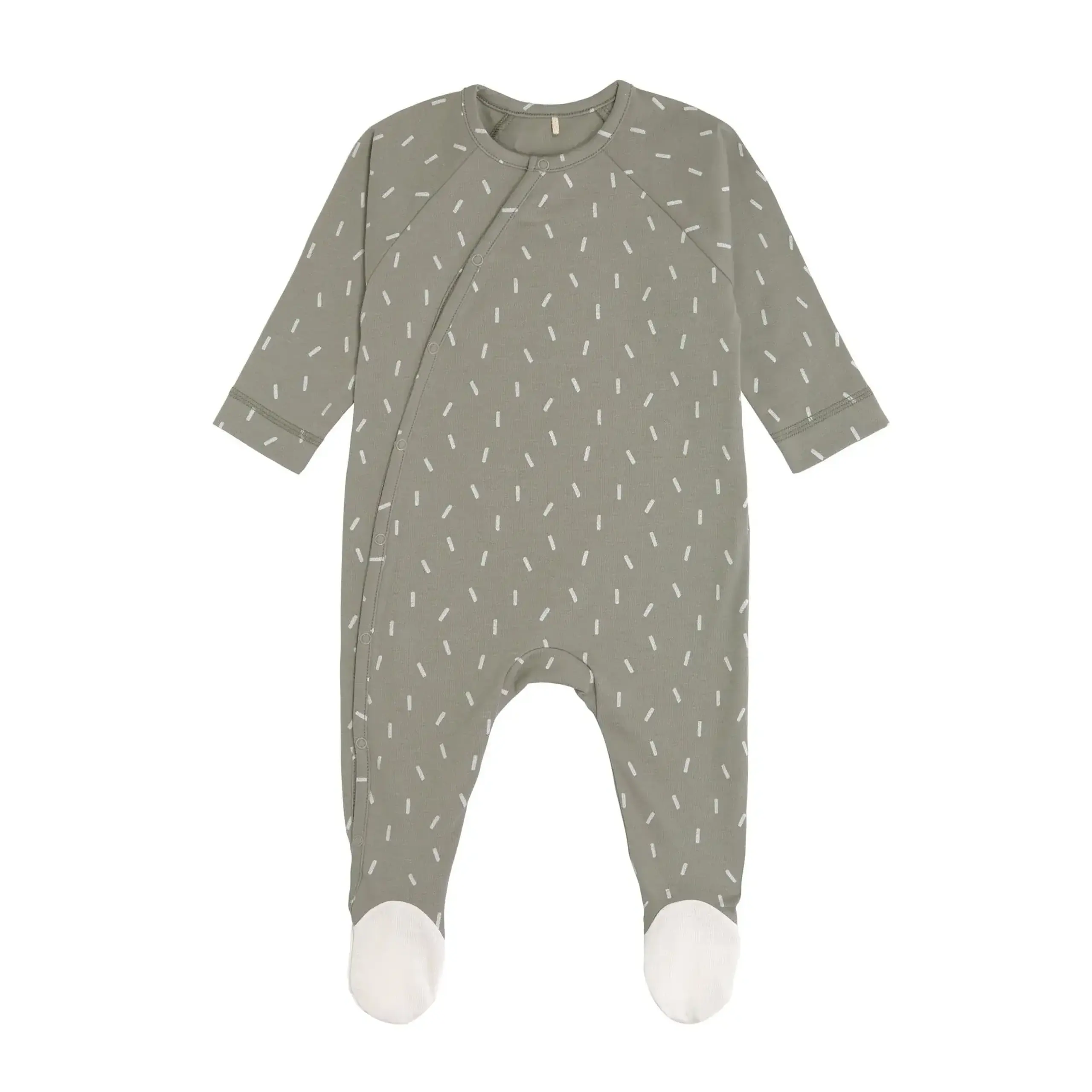 Pijama cu botoșei GOTS Speckles Olive, 50/56 – Lässig - Implicit