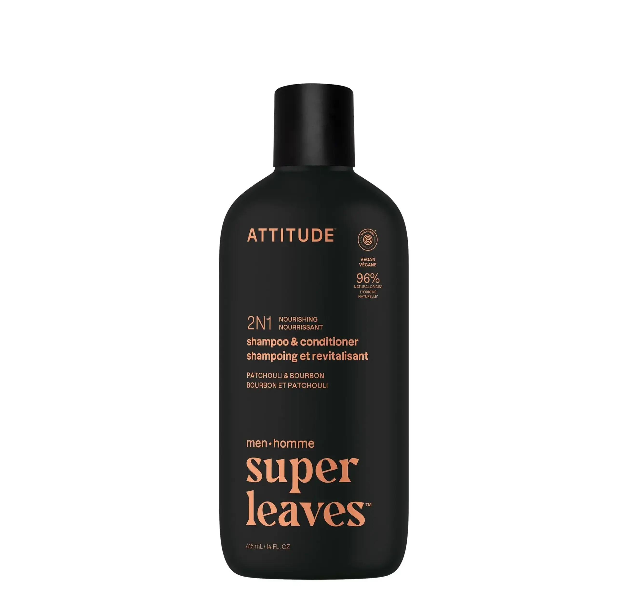 Șampon și balsam 2-în-1 Patchouli & Bourbon, 473 ml — ATTITUDE - Implicit