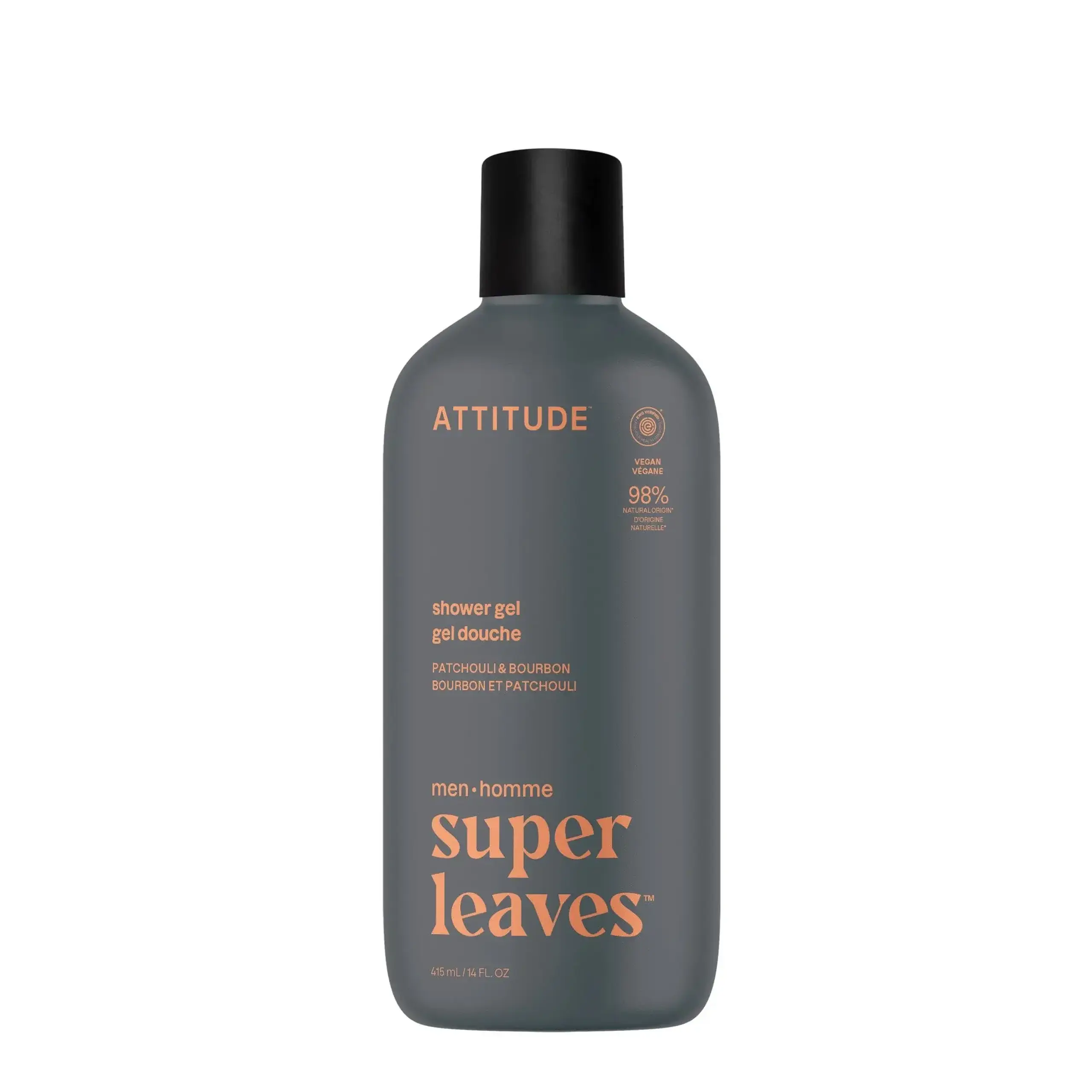 Gel de duș pentru bărbați Patchouli & Bourbon, 473 ml — ATTITUDE - Implicit