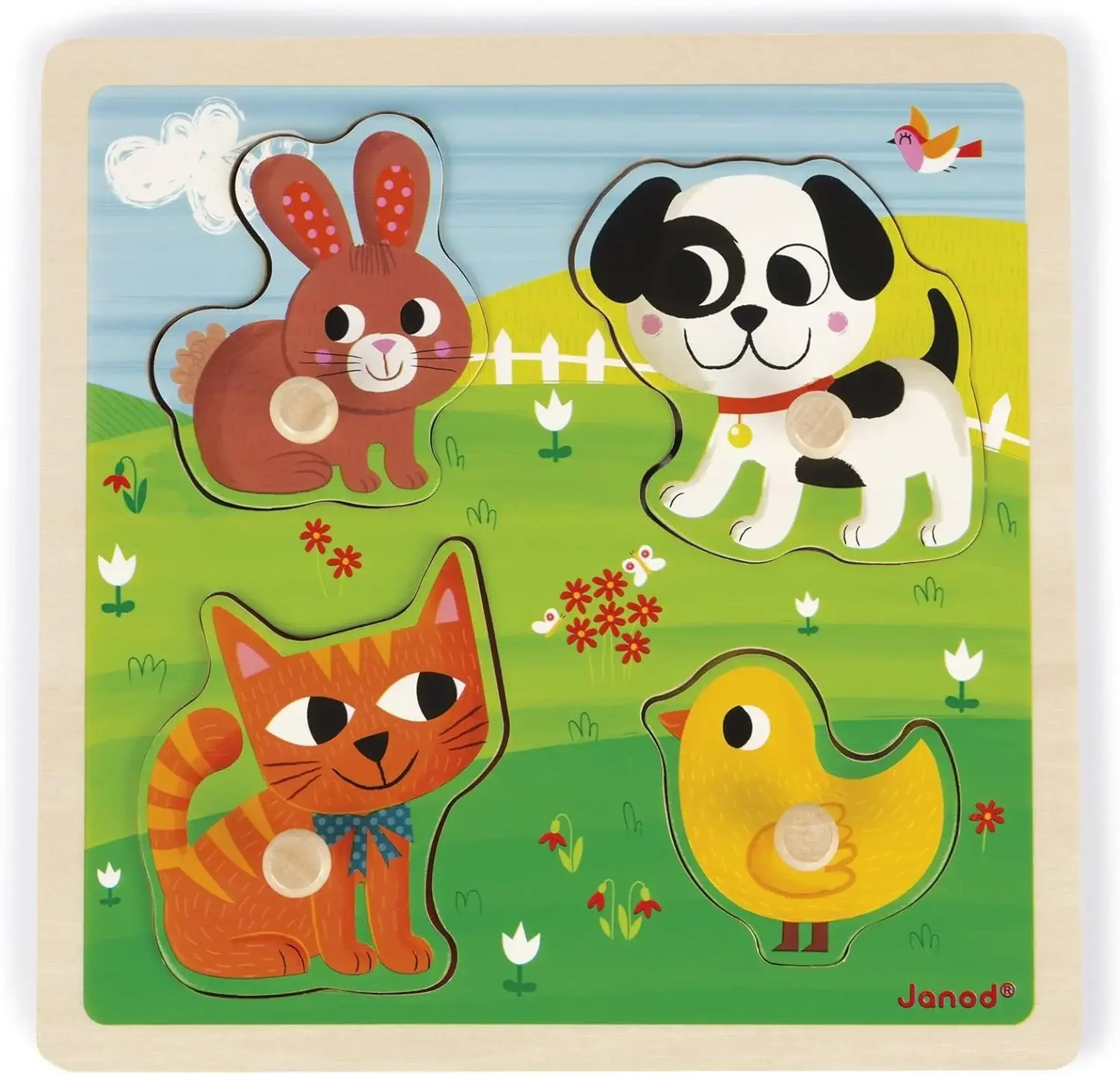 Puzzle tactil Primele mele animale — Janod - Implicit