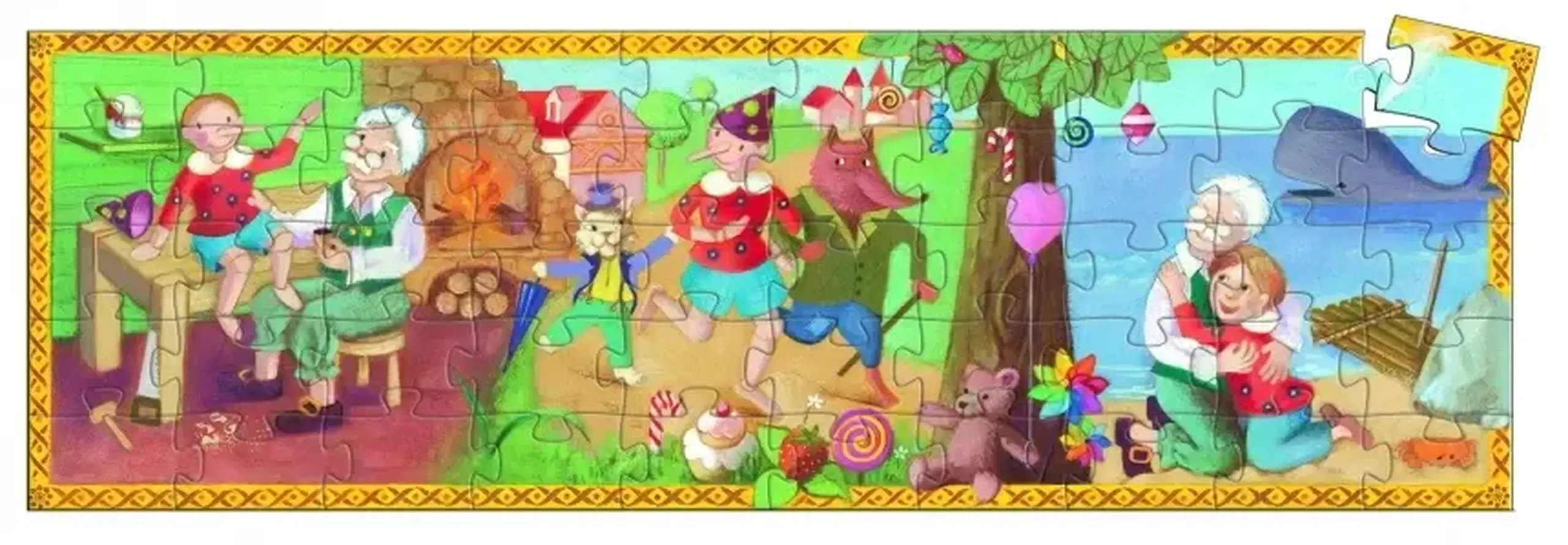 Puzzle siluetă Pinocchio, 50 piese — Djeco - Implicit
