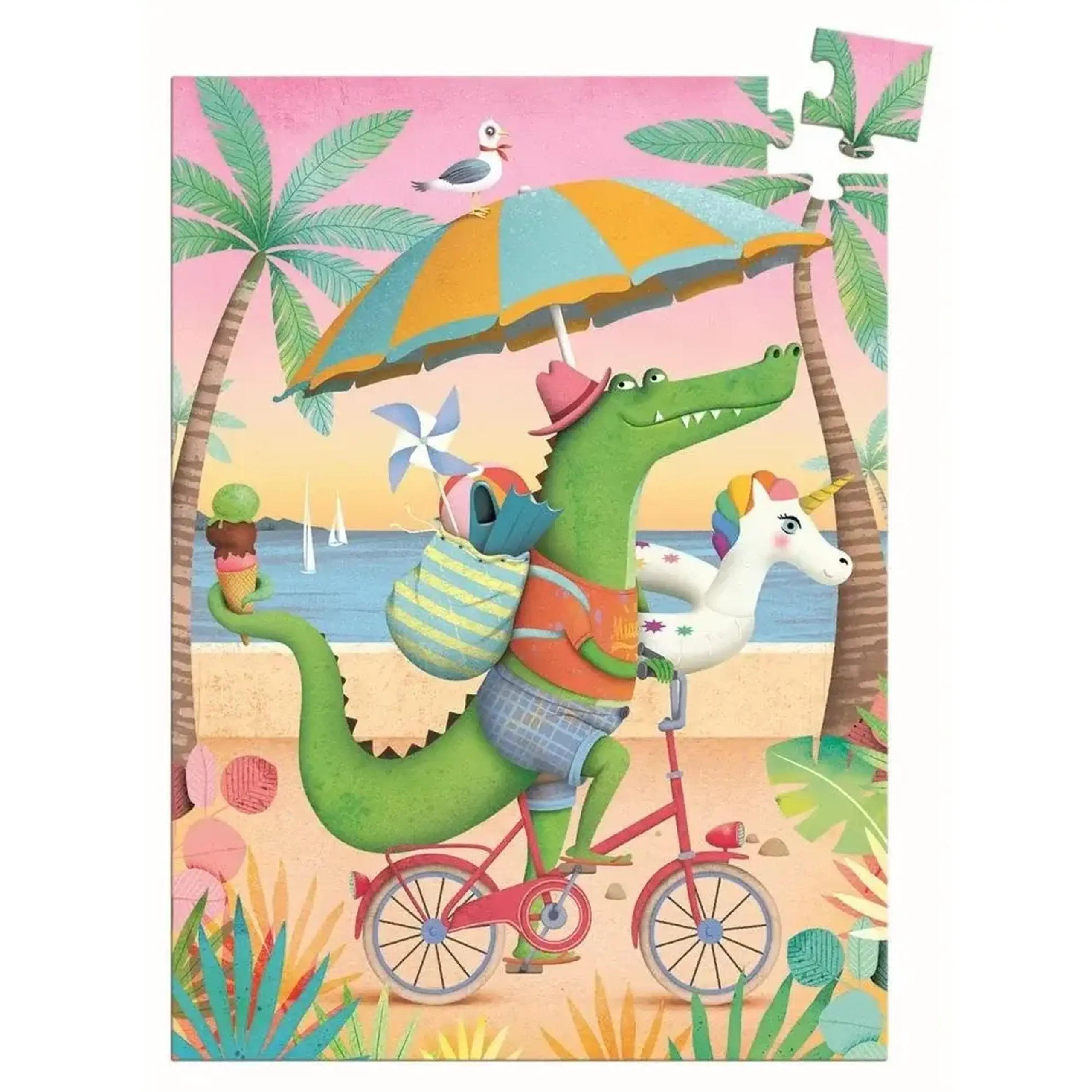 Mini puzzle Croco Beach, 60 piese — Djeco - Implicit
