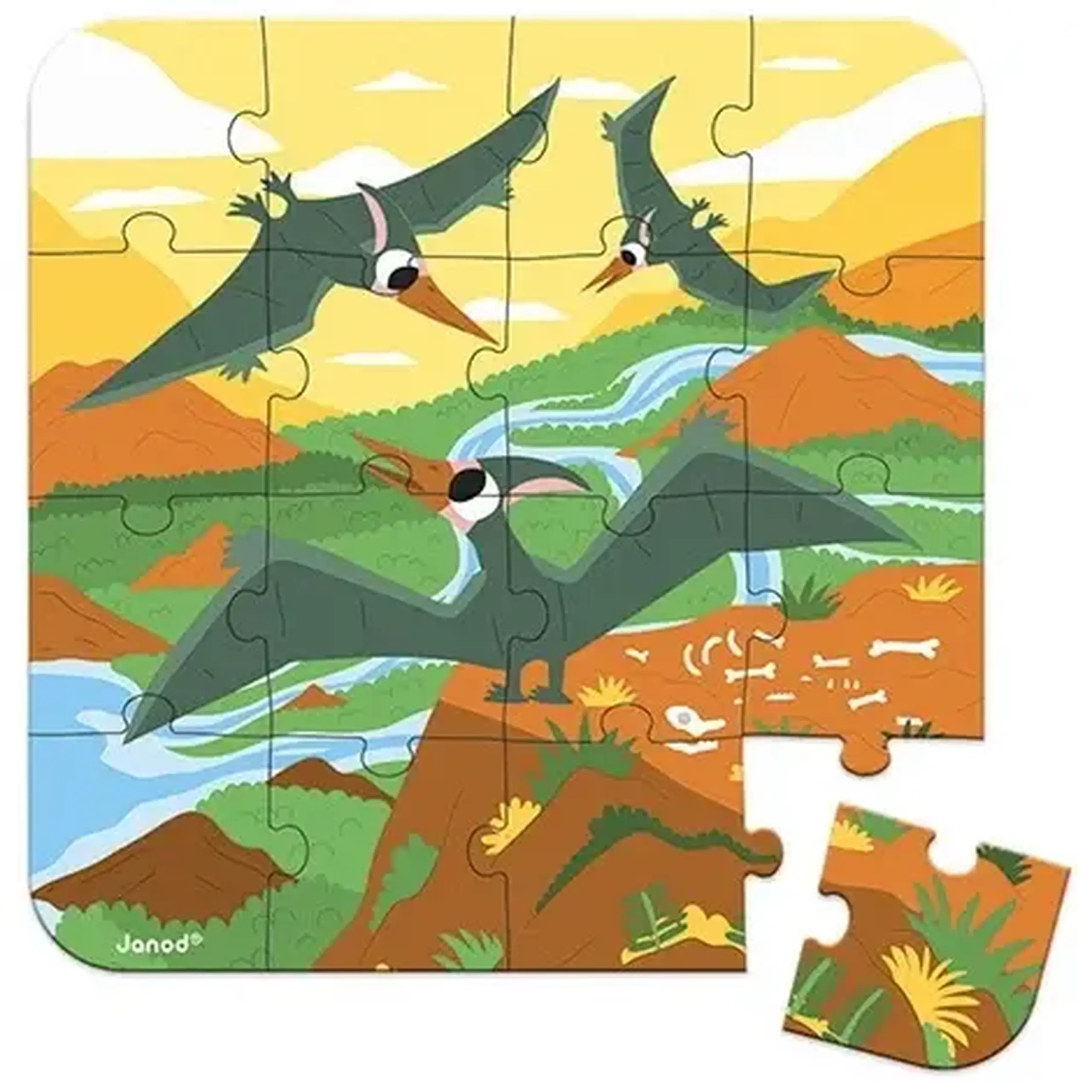 Set de 4 puzzle-uri progresive Dinozauri — Janod - Implicit